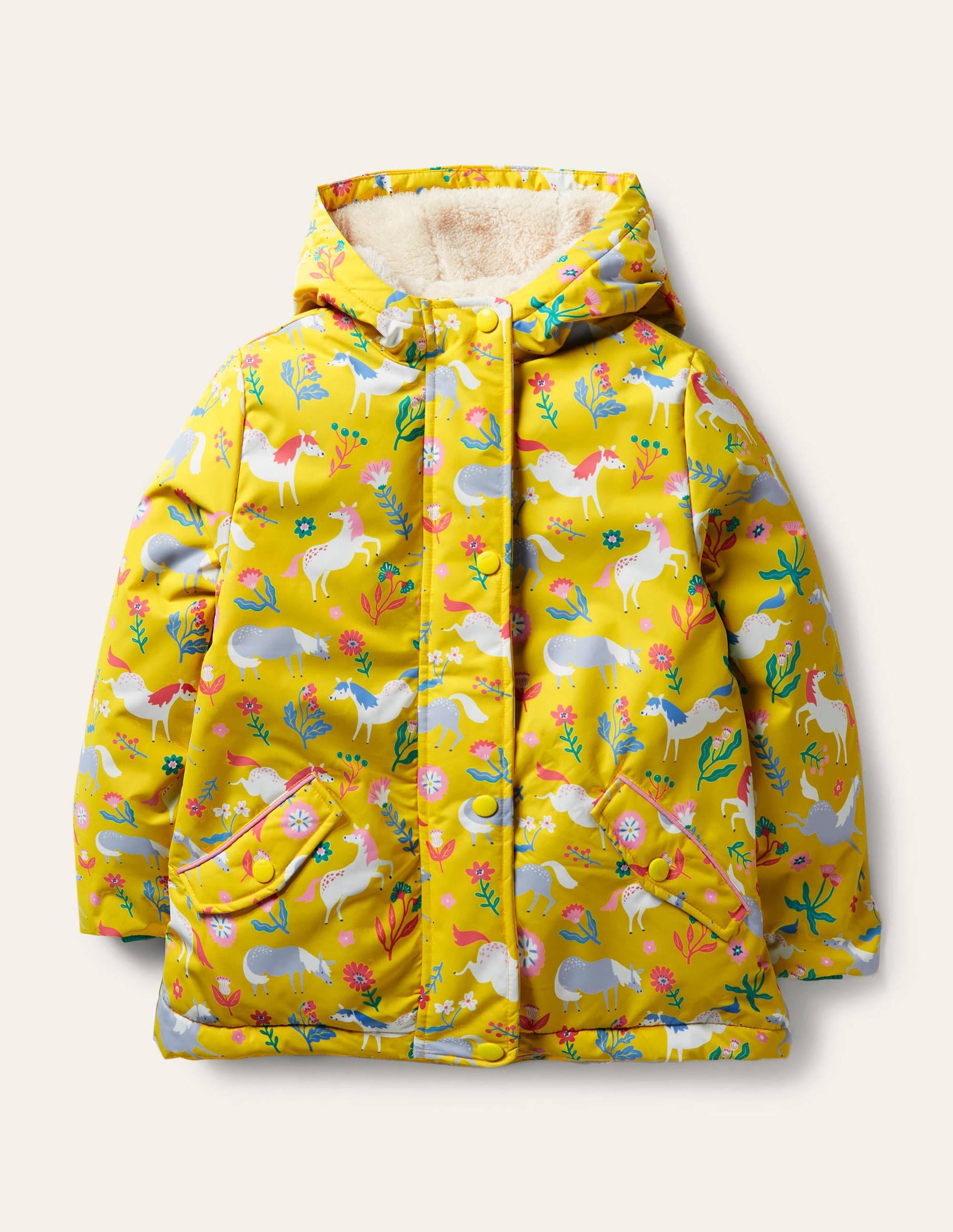 Sherpa Lined Anorak-Sweetcorn Yellow Ponies-4