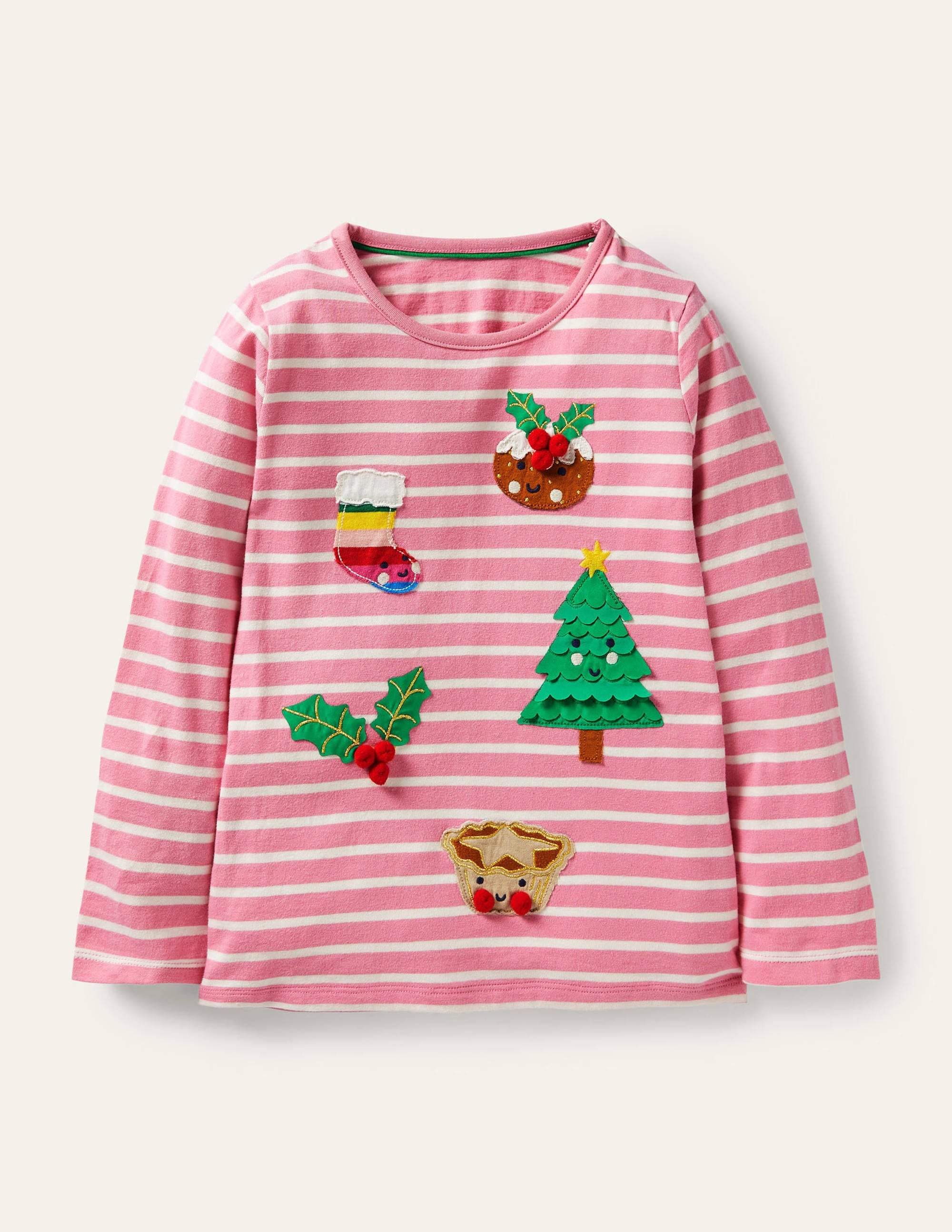 3D Appliqué Breton-Petal Pink/ Ivory Festive - Image 1