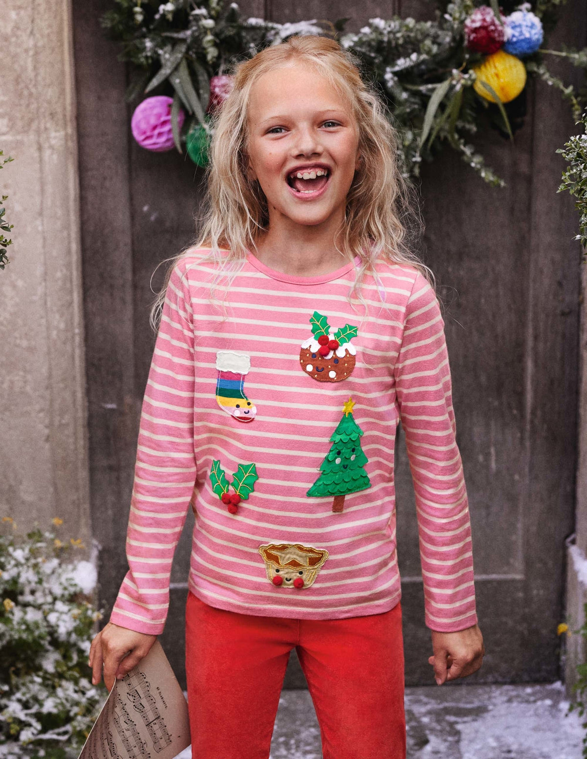 3D Appliqué Breton-Petal Pink/ Ivory Festive - Image 4