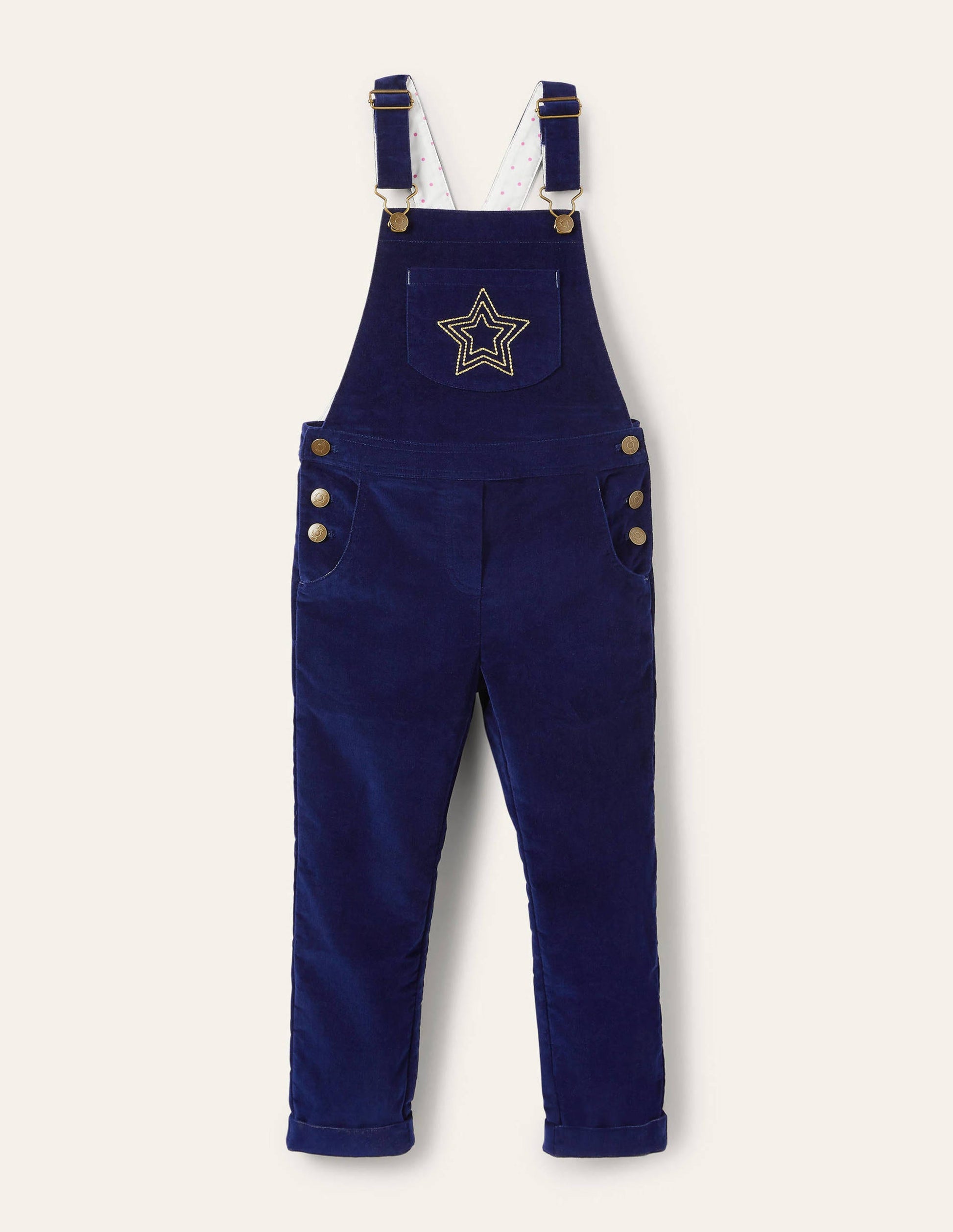 Velvet Overalls-College Navy-1