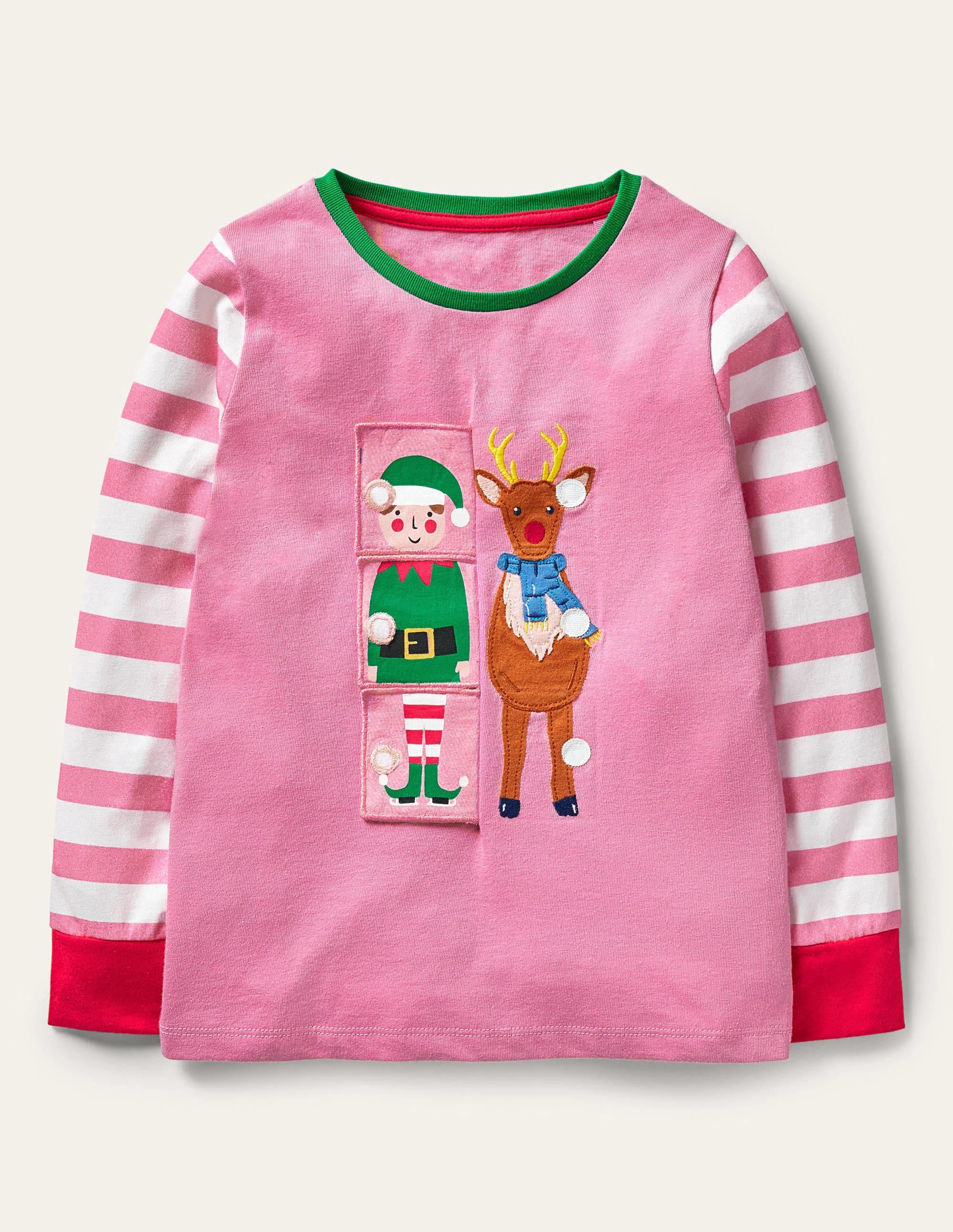 Festive Flipbook T-shirt-Bright Petal Pink Festive - Image 1