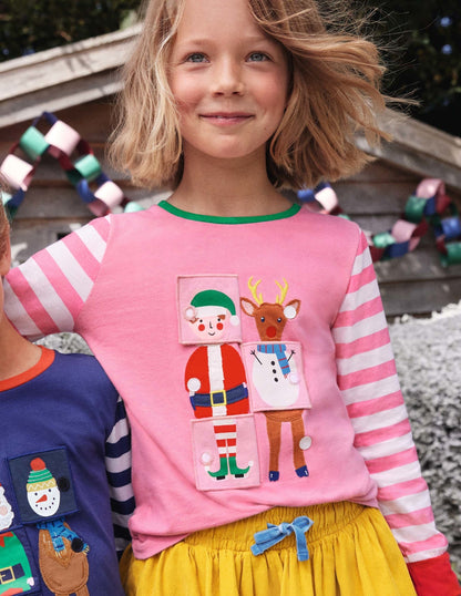Festive Flipbook T-shirt-Bright Petal Pink Festive-3