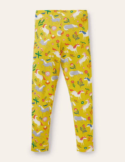 Fun Leggings-Sweetcorn Yellow Ponies-2