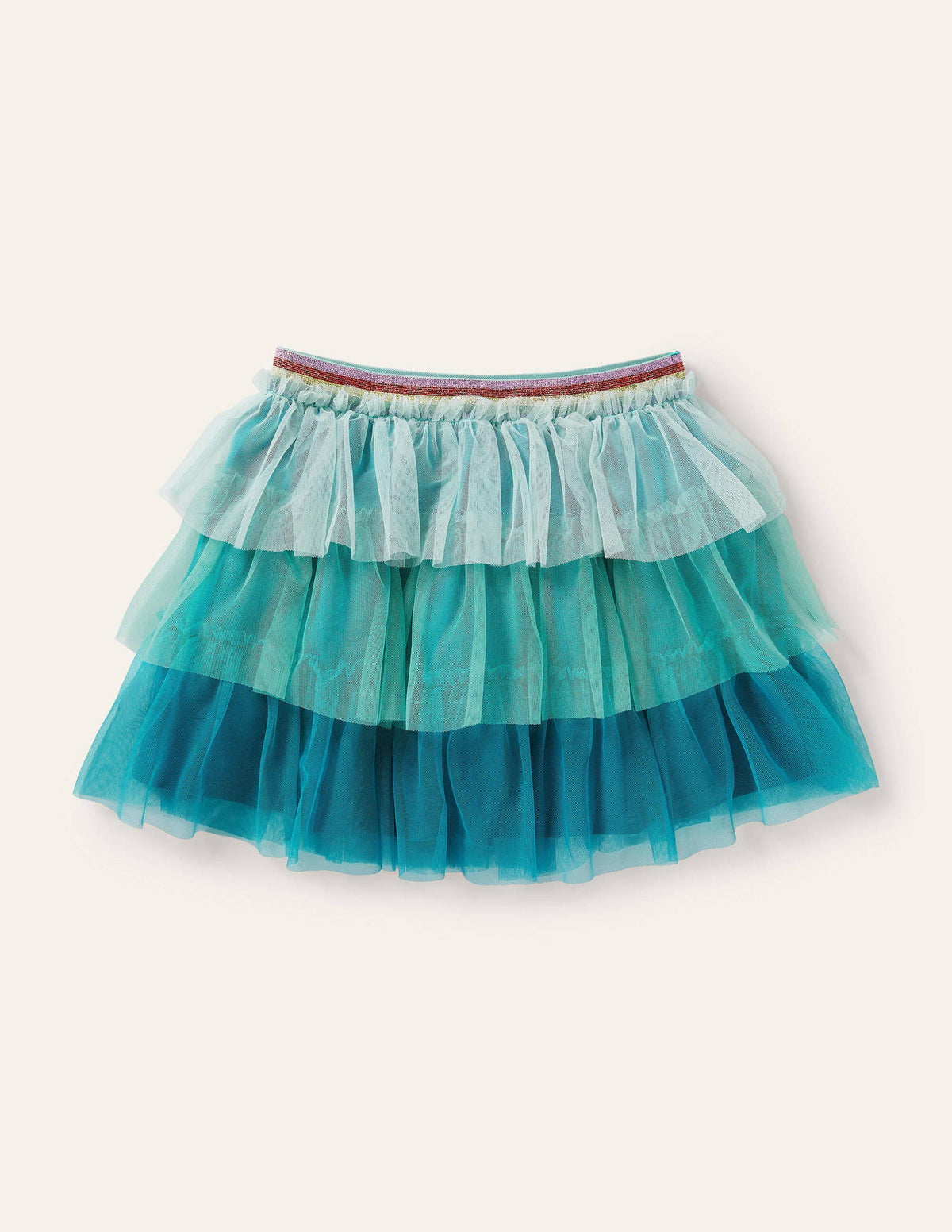 Tiered Tulle Skirt-Orkney Blue-1