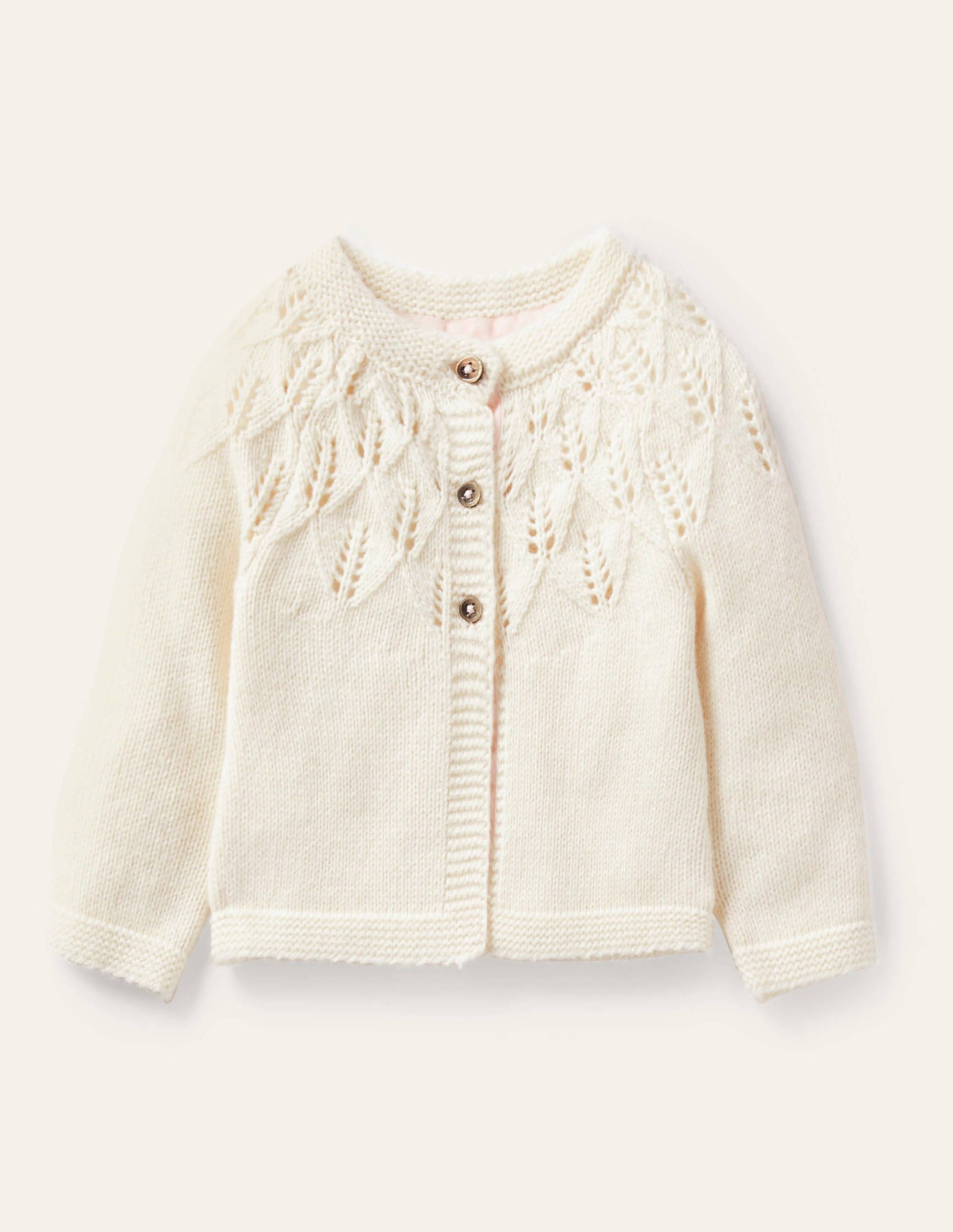Everyday Textured Cardigan-Ecru Marl-1