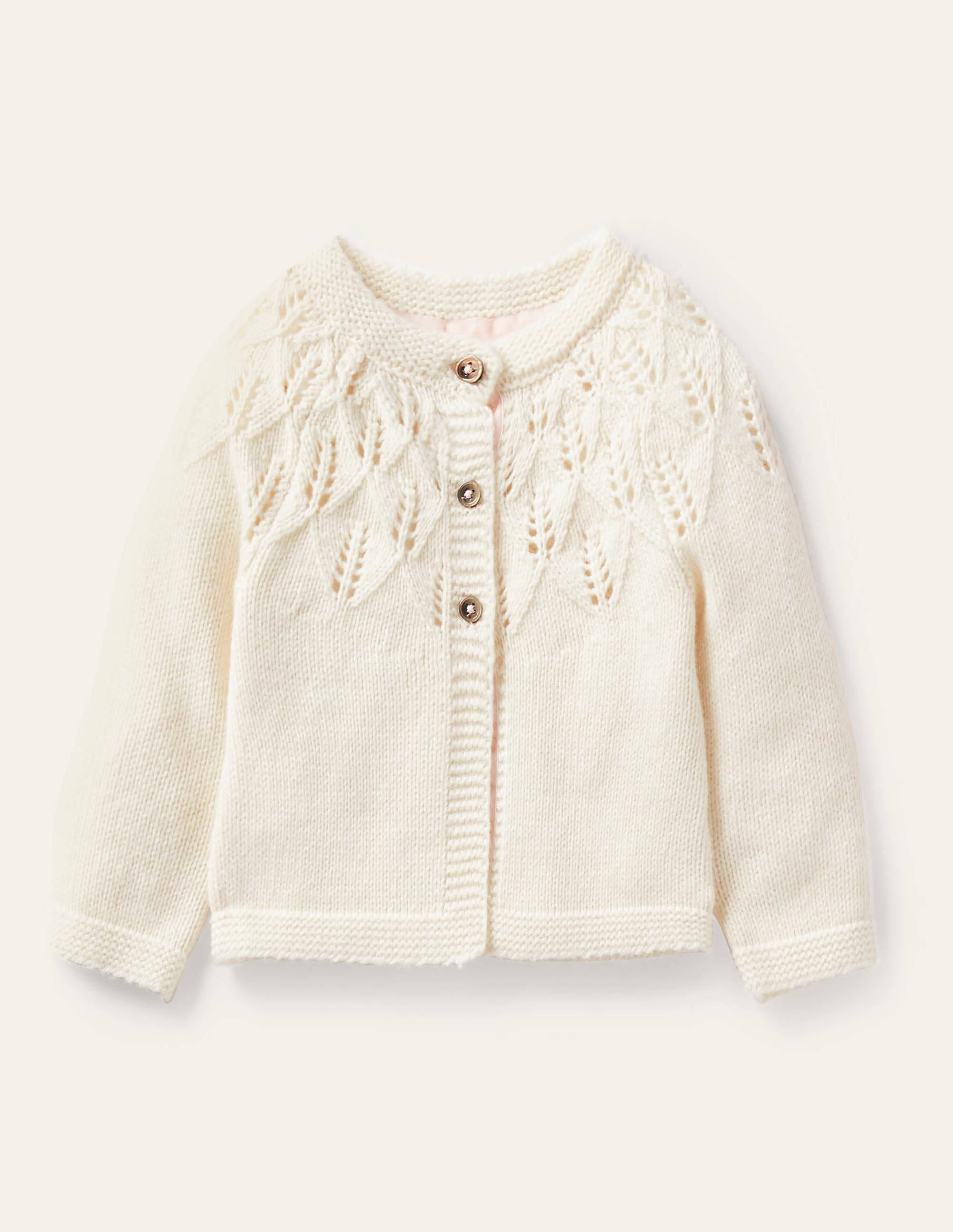 Everyday Textured Cardigan-Ecru Marl - Image 1