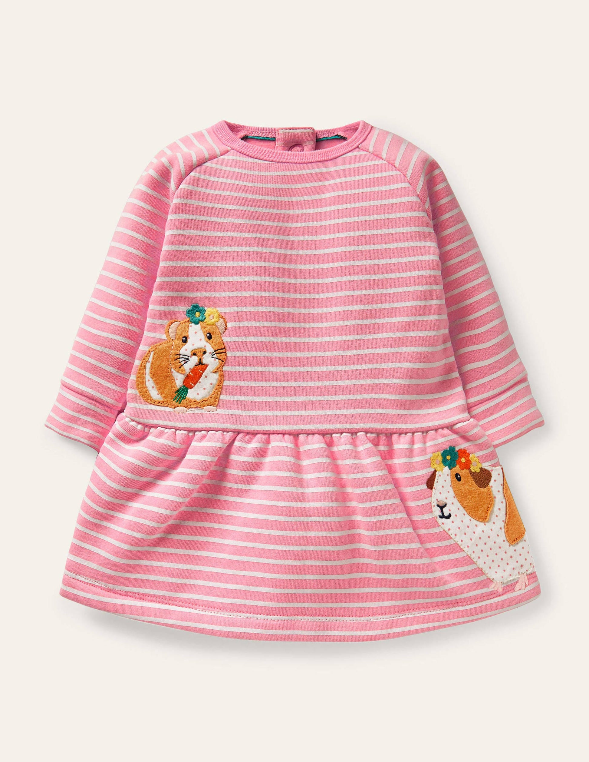 Cosy Sweatshirt Dress-Formica Pink/Ivory Guinea Pigs-1