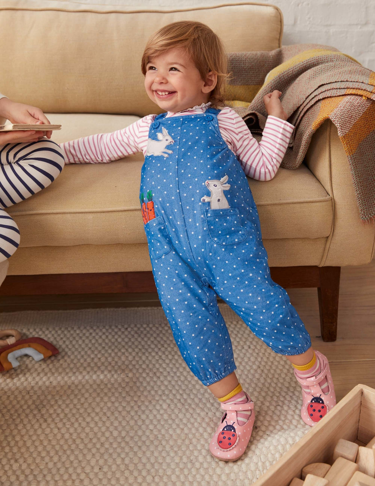 Cord Overalls Set-Elizabethan Blue Bunnies-4