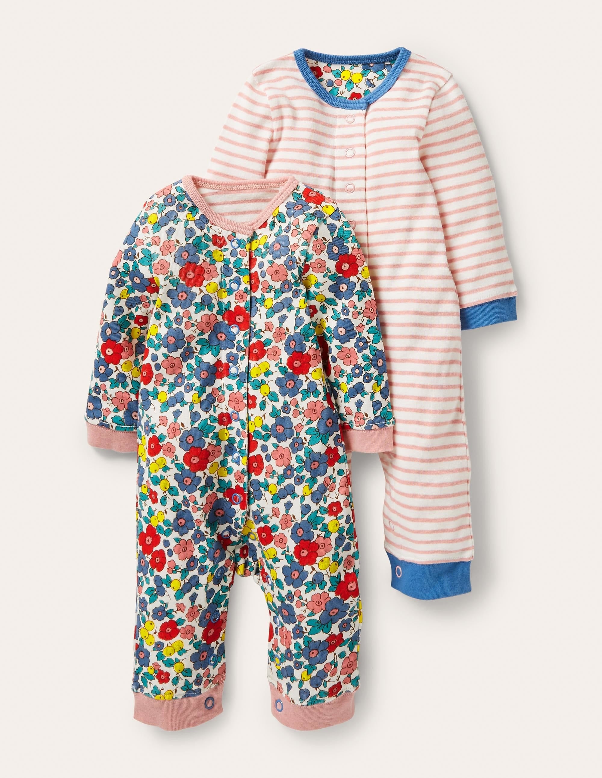 Twin Pack Rompers-Multi Sky Apple Blossom - Image 1