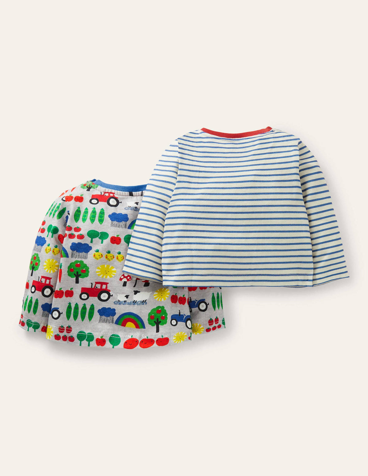 Farm Twin Pack T-shirts-Grey Marl Rainbow Farm - Image 2