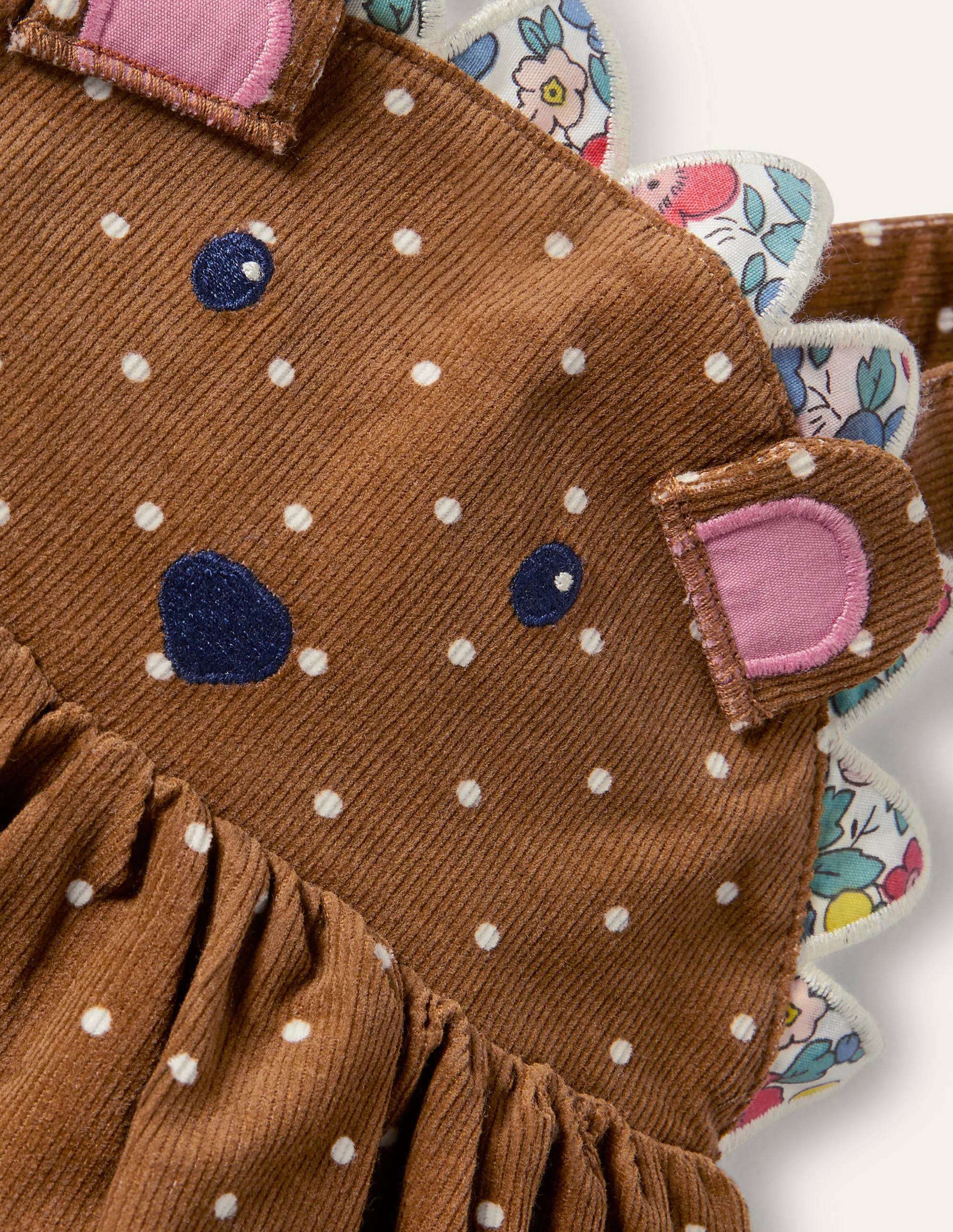 Novelty Cord Pinnie-Butterscotch Brown Hedgehog - Image 3