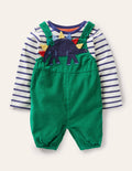 Fun Overalls Set-Highland Green Dino
