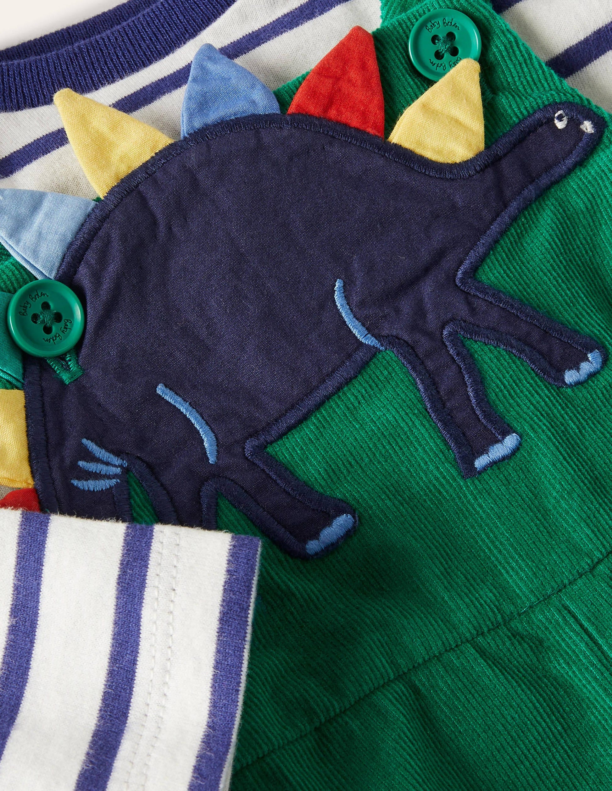 Fun Overalls Set-Highland Green Dino-3
