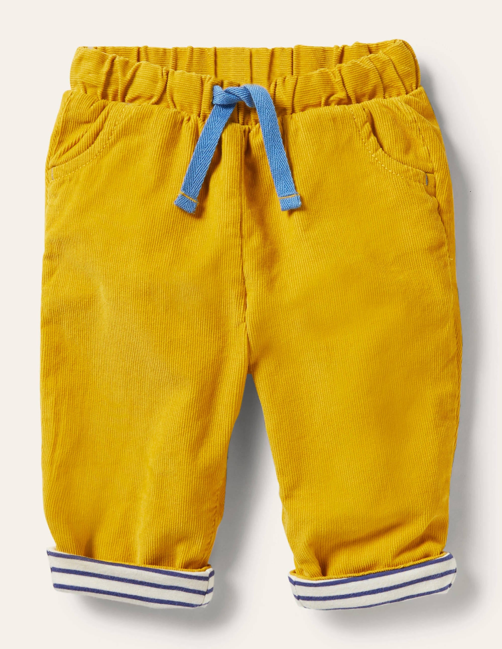 Jersey-lined Cord Pants-Honeycomb Yellow - Image 1