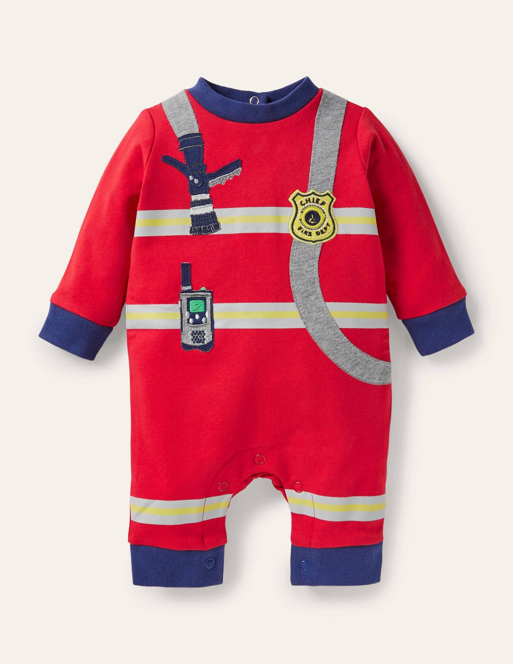 Firefighter Romper-Rockabilly Red Firefighter - Image 1