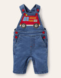 Denim Fire Engine Overalls-Chambray Denim Fire Engine