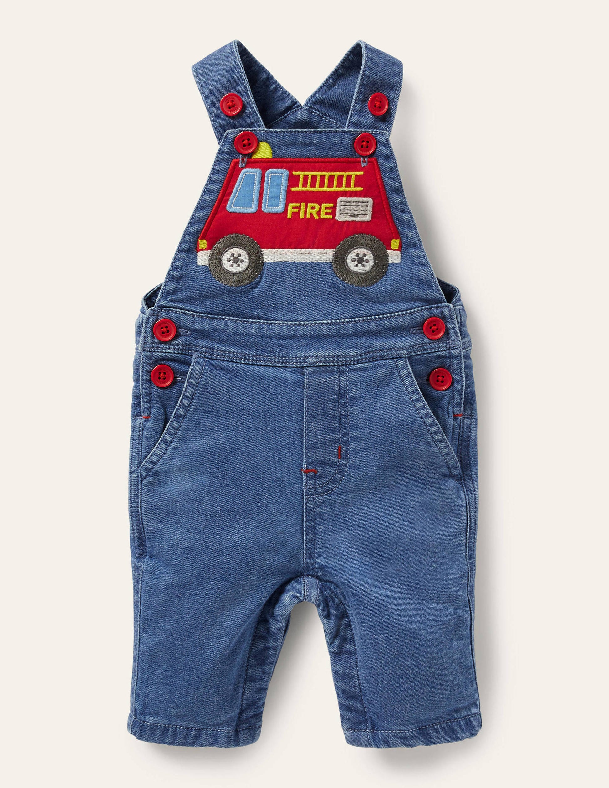 Denim Fire Engine Overalls-Chambray Denim Fire Engine-1