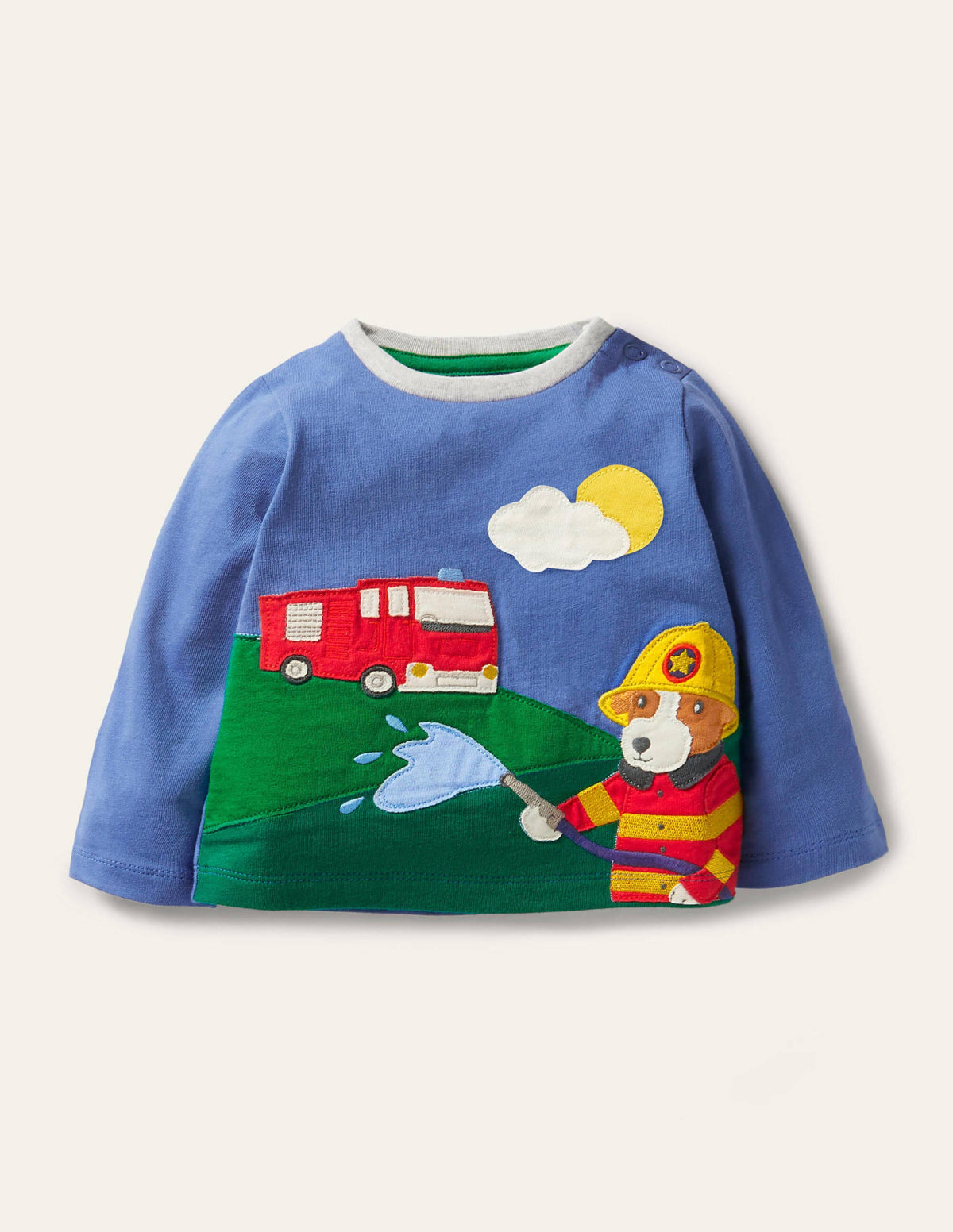 Scene Appliqué T-Shirt-Elizabethan Blue Sprout - Image 1