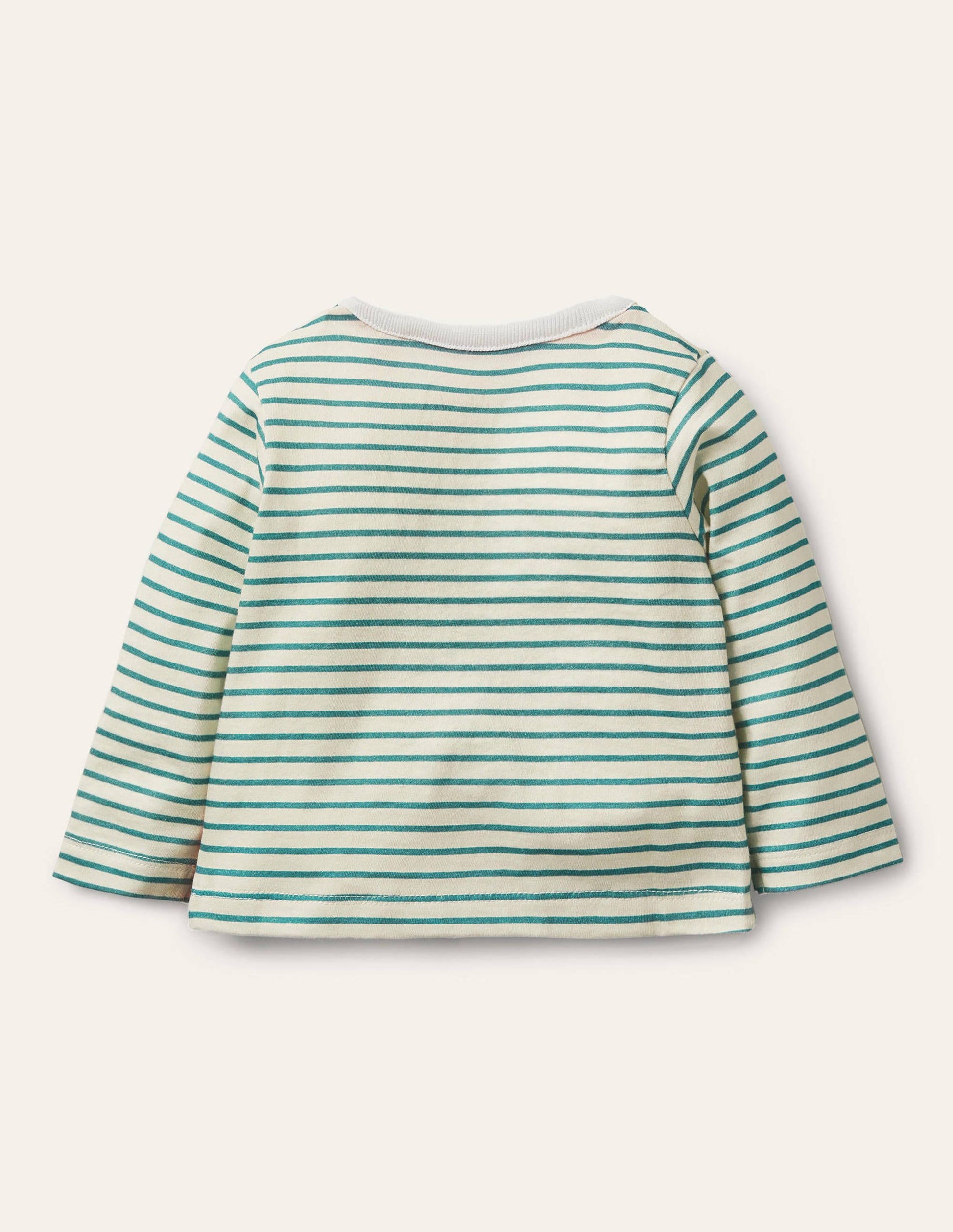 Stripy Lift-the-Flap T-shirt-Ivory/Brook Blue Chickens-2