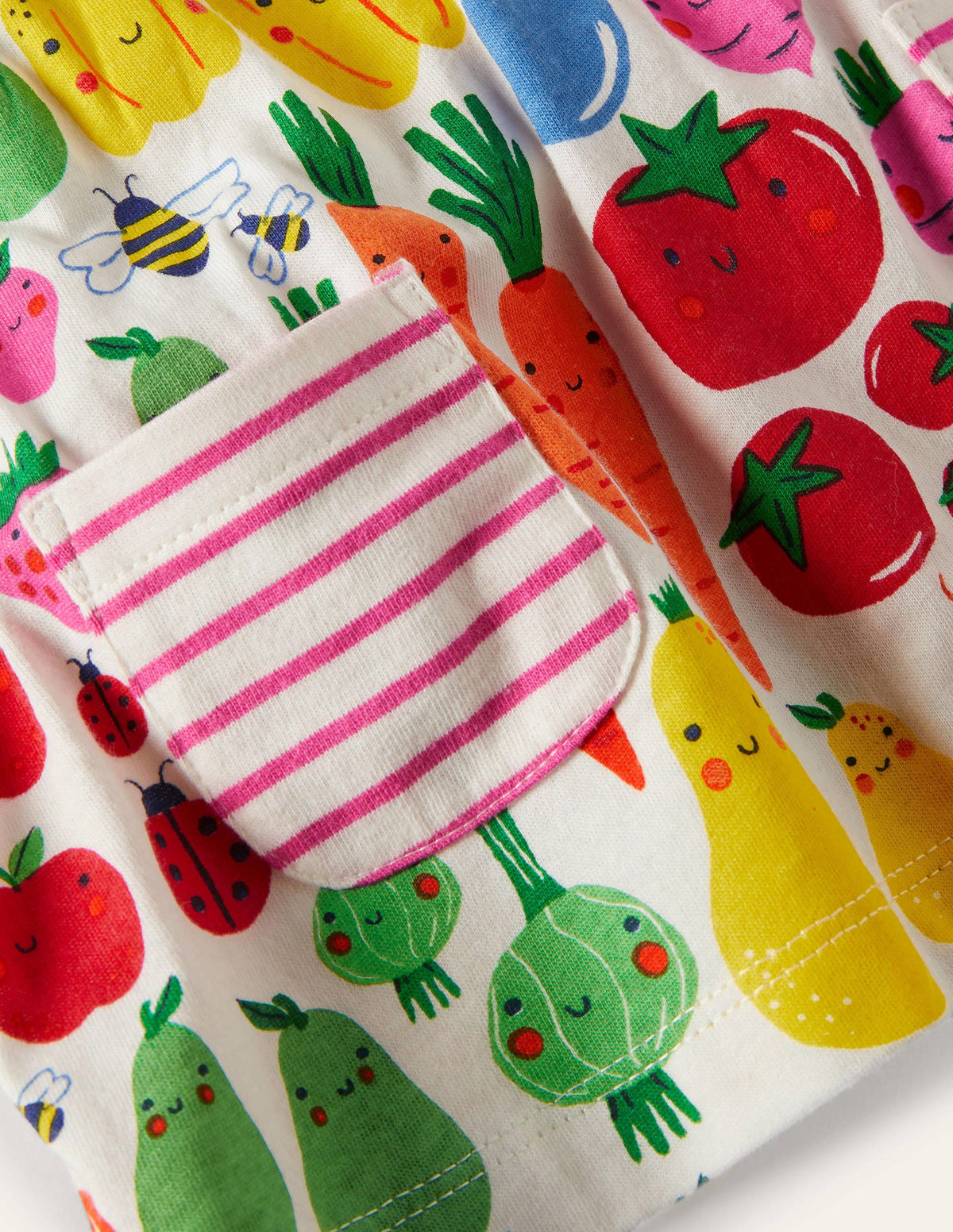 Jersey Hotchpotch Dress-Ivory Garden Gang - Image 3