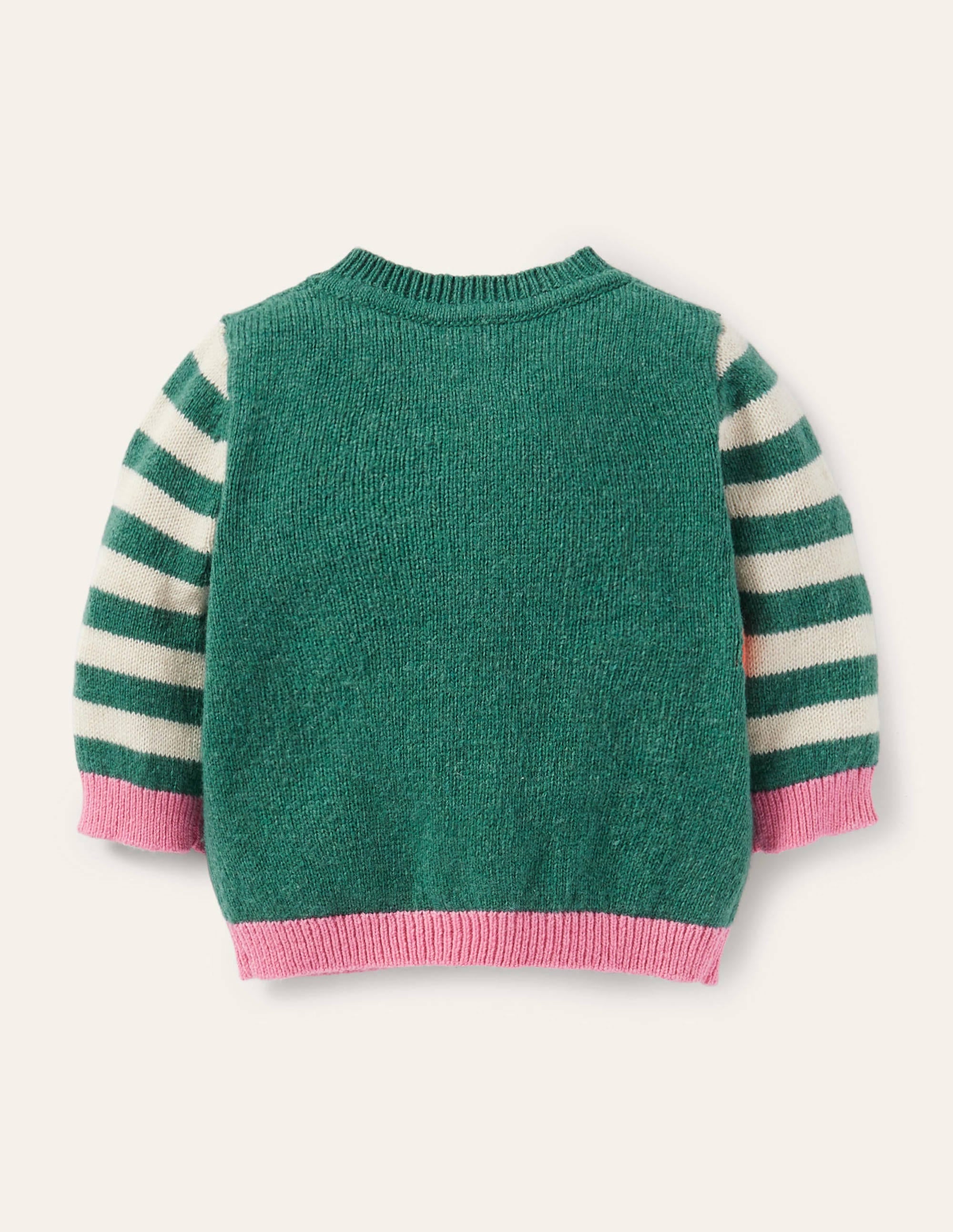 Animal Logo Cardigan-Ivory/Sardinia Green Squirrel - Image 2