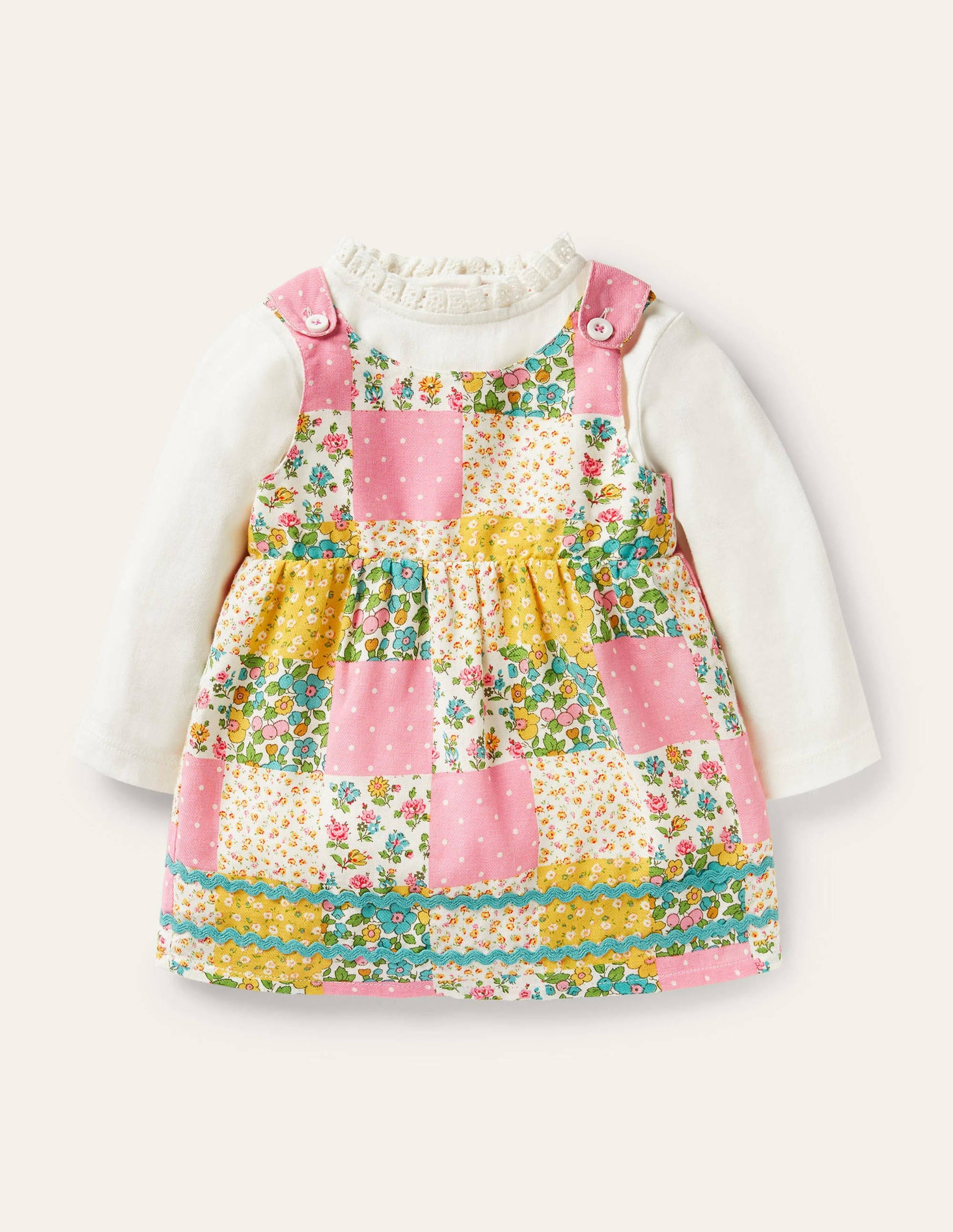 Patchwork Pinnie Set-Multi Patchwork Floral-1
