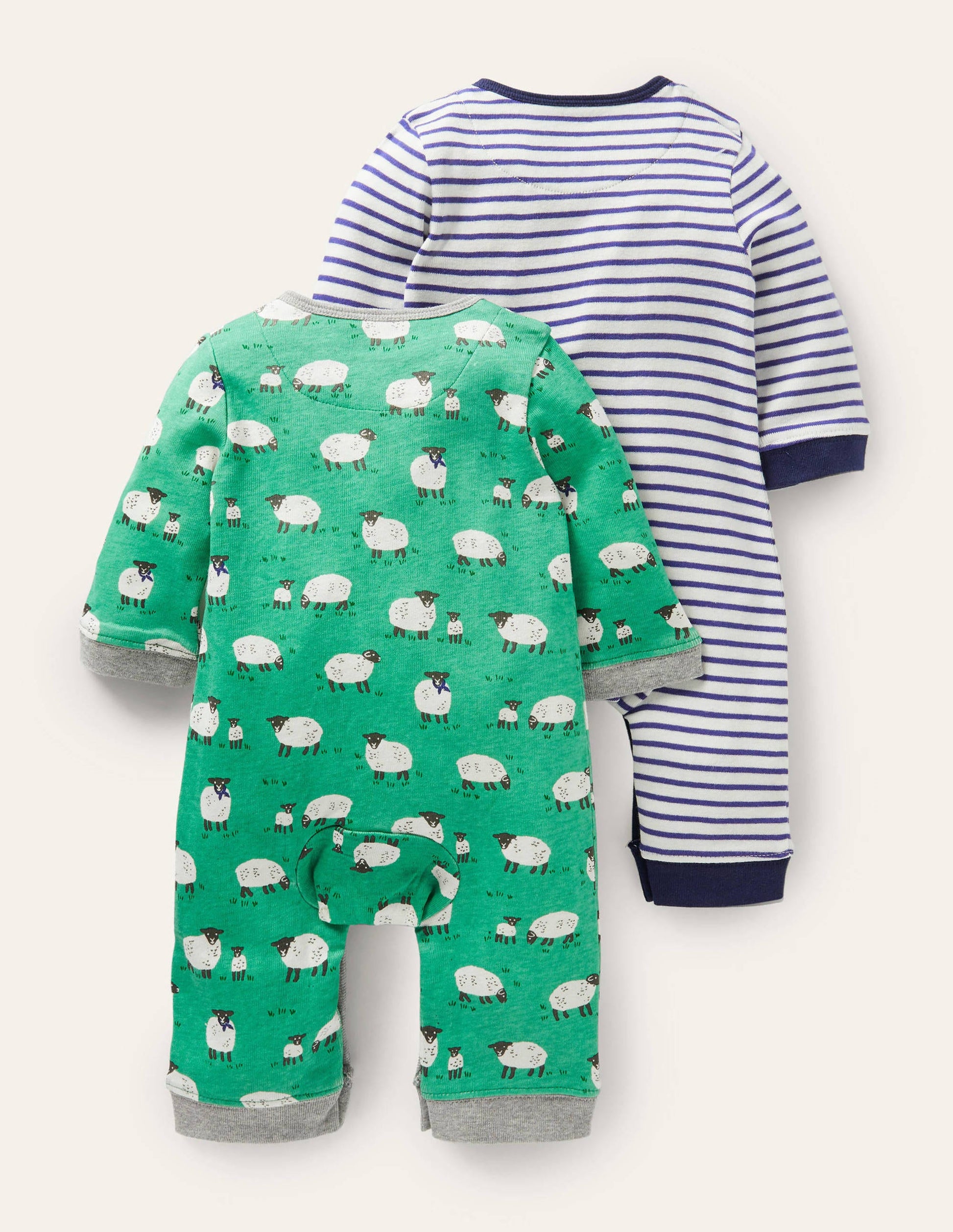 Sheep Twin Pack Rompers-Asparagus Baby Sheep-2