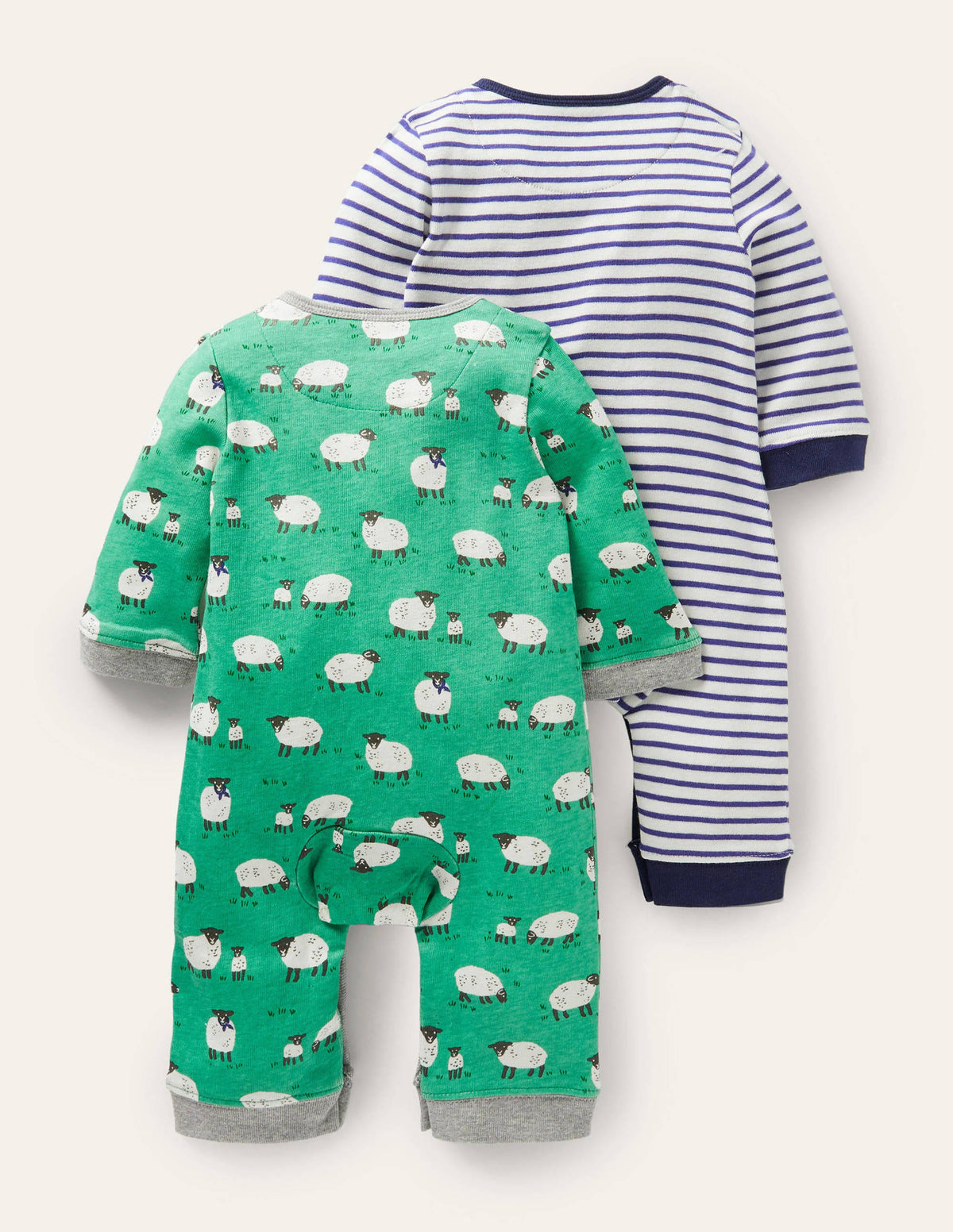 Sheep Twin Pack Rompers-Asparagus Baby Sheep - Image 2
