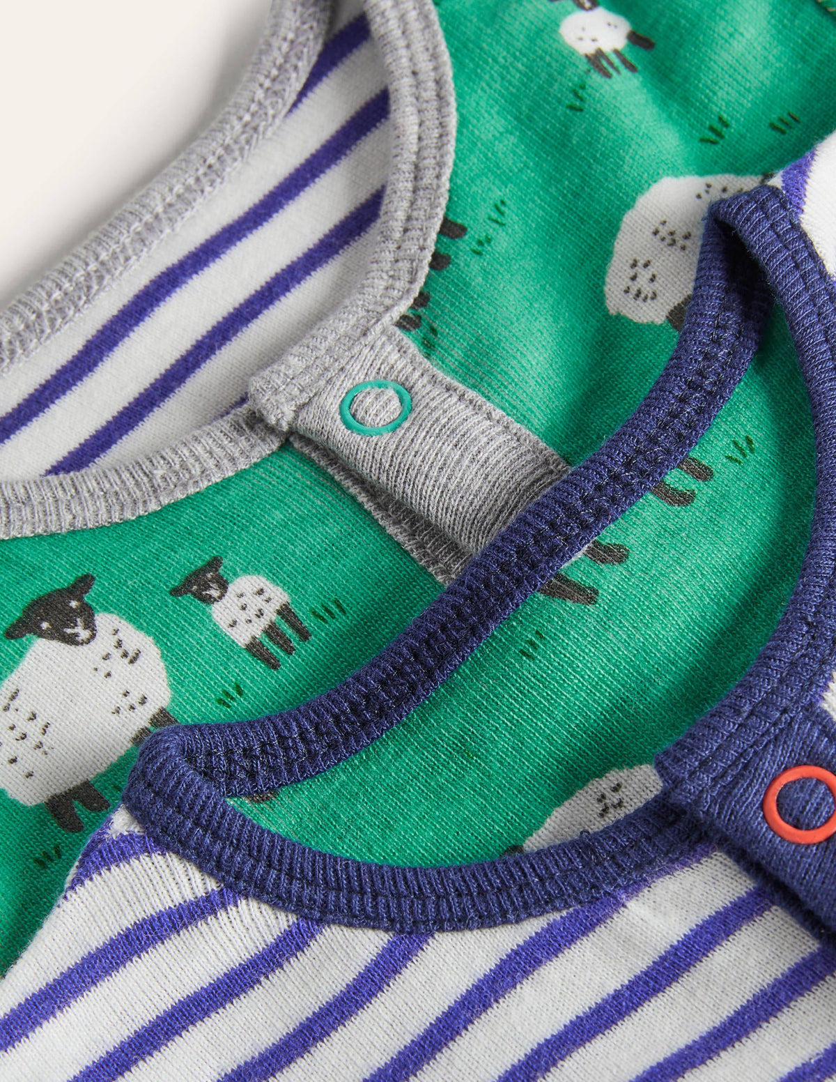 Sheep Twin Pack Rompers-Asparagus Baby Sheep - Image 3