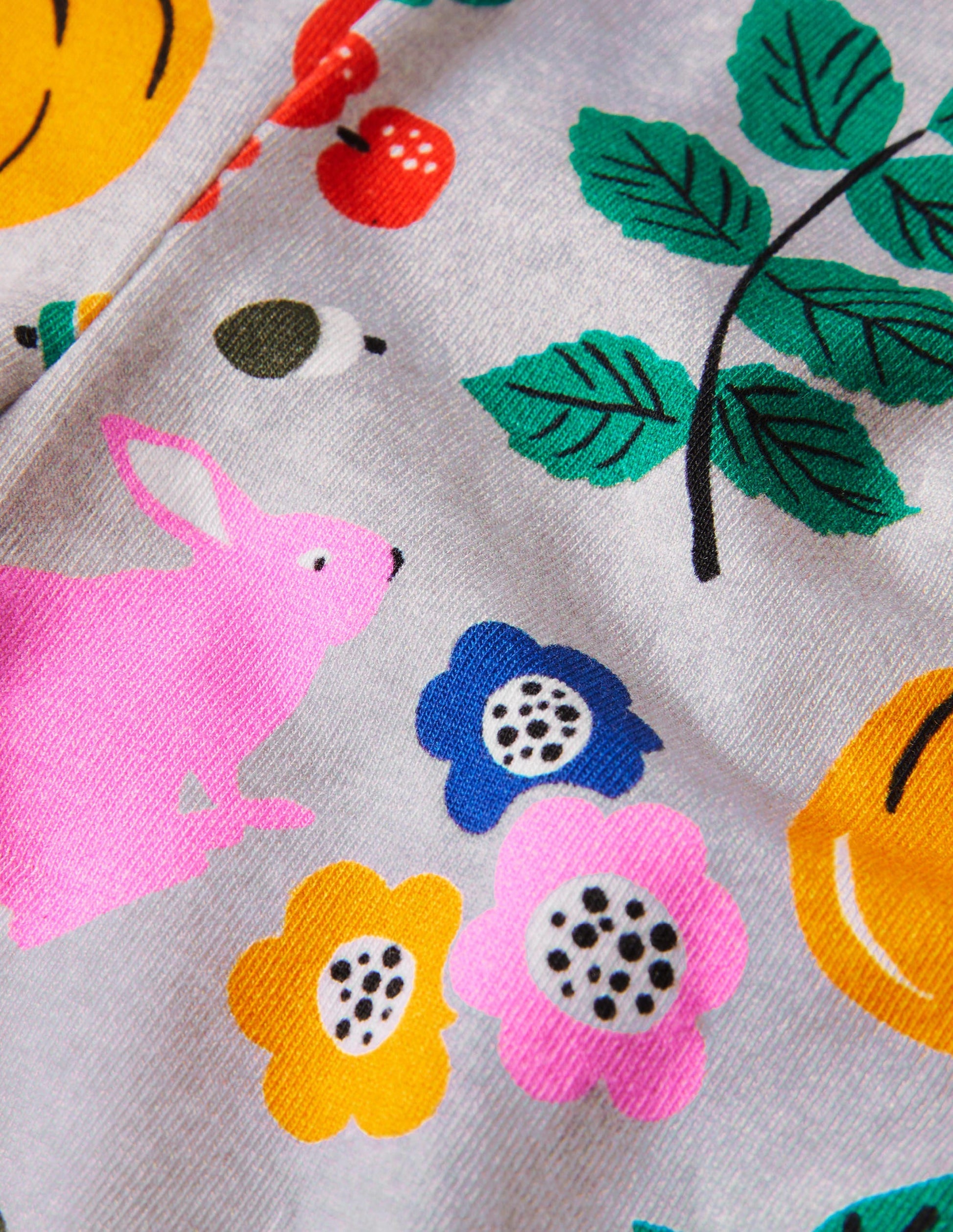 Baby Leggings-Grey Marl Forest Friends-3