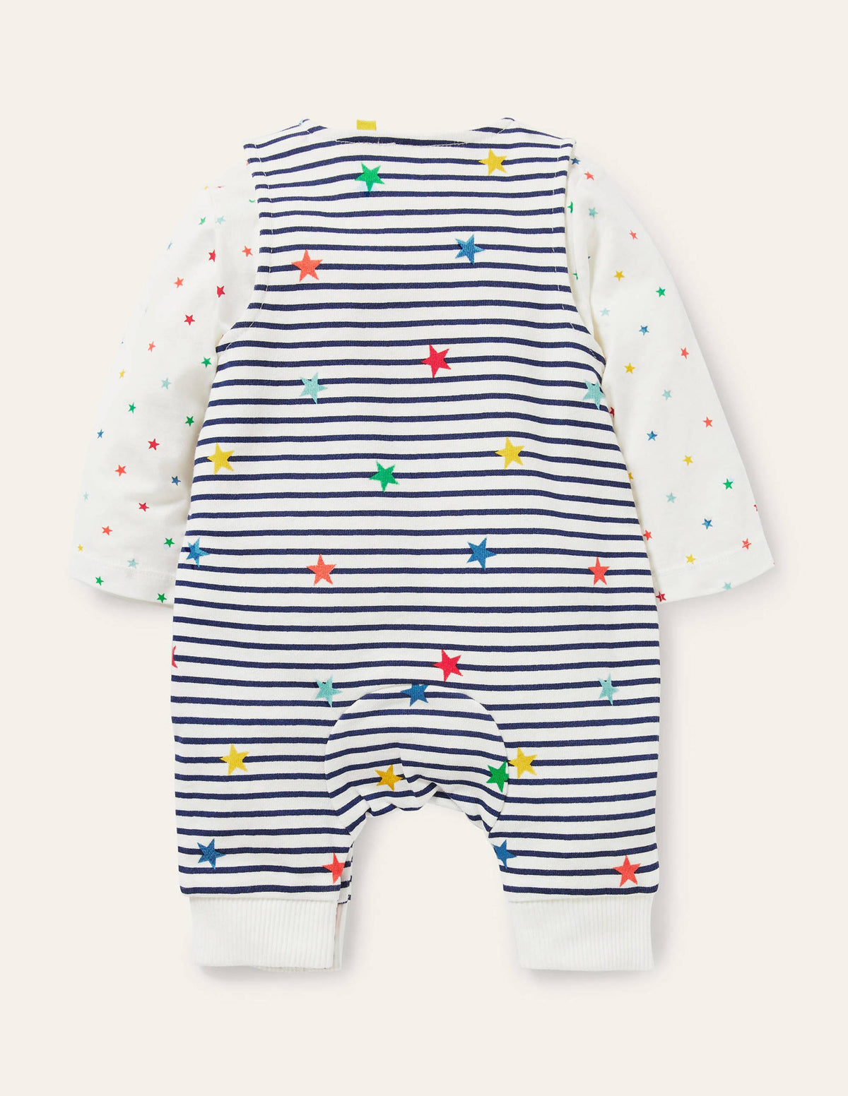 Organic Overalls Set-Multi Star Stripe - Image 2