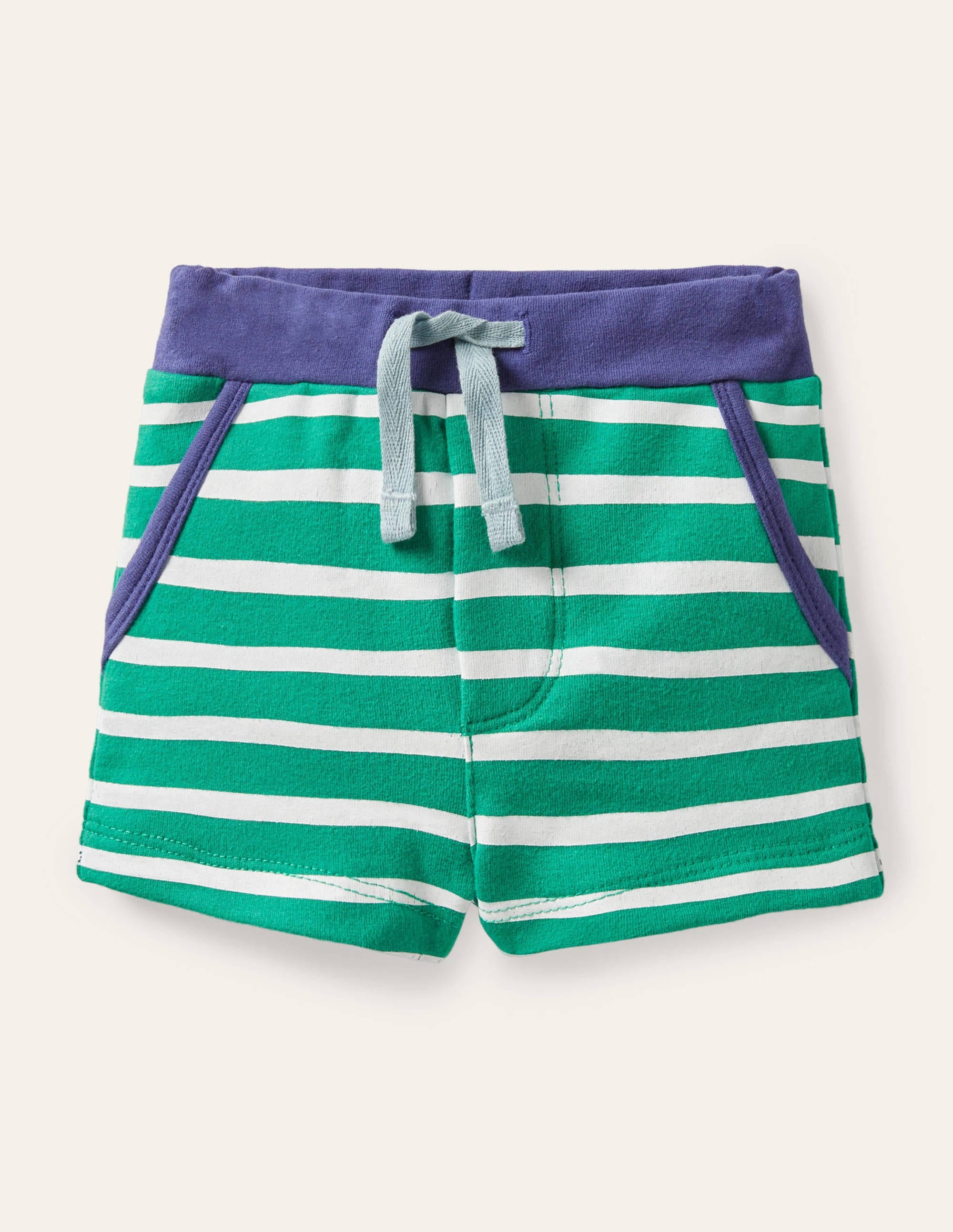 Essential Jersey Shorts-Ivory/Sapling Green - Image 1