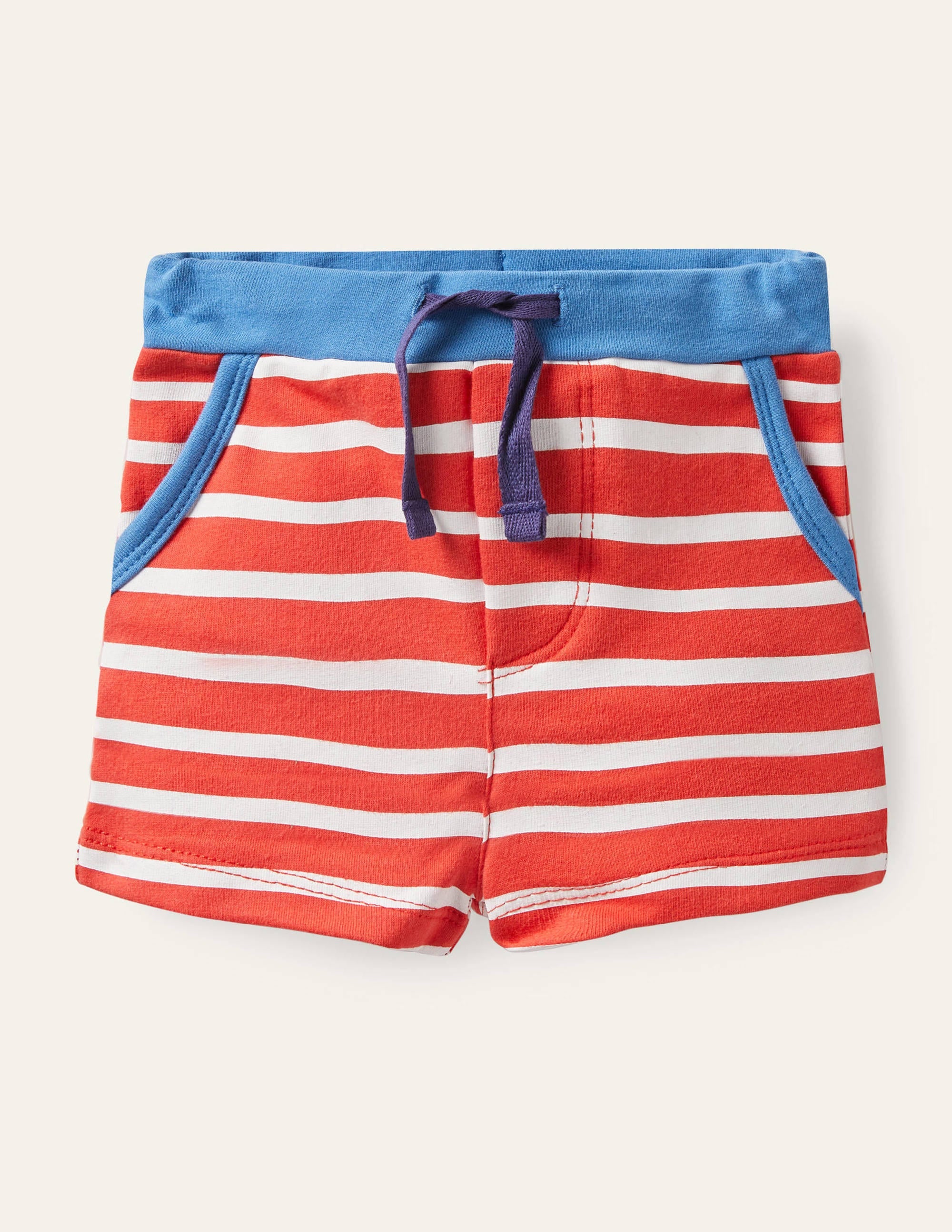 Essential Jersey Shorts-Fire Red/Ivory - Image 1