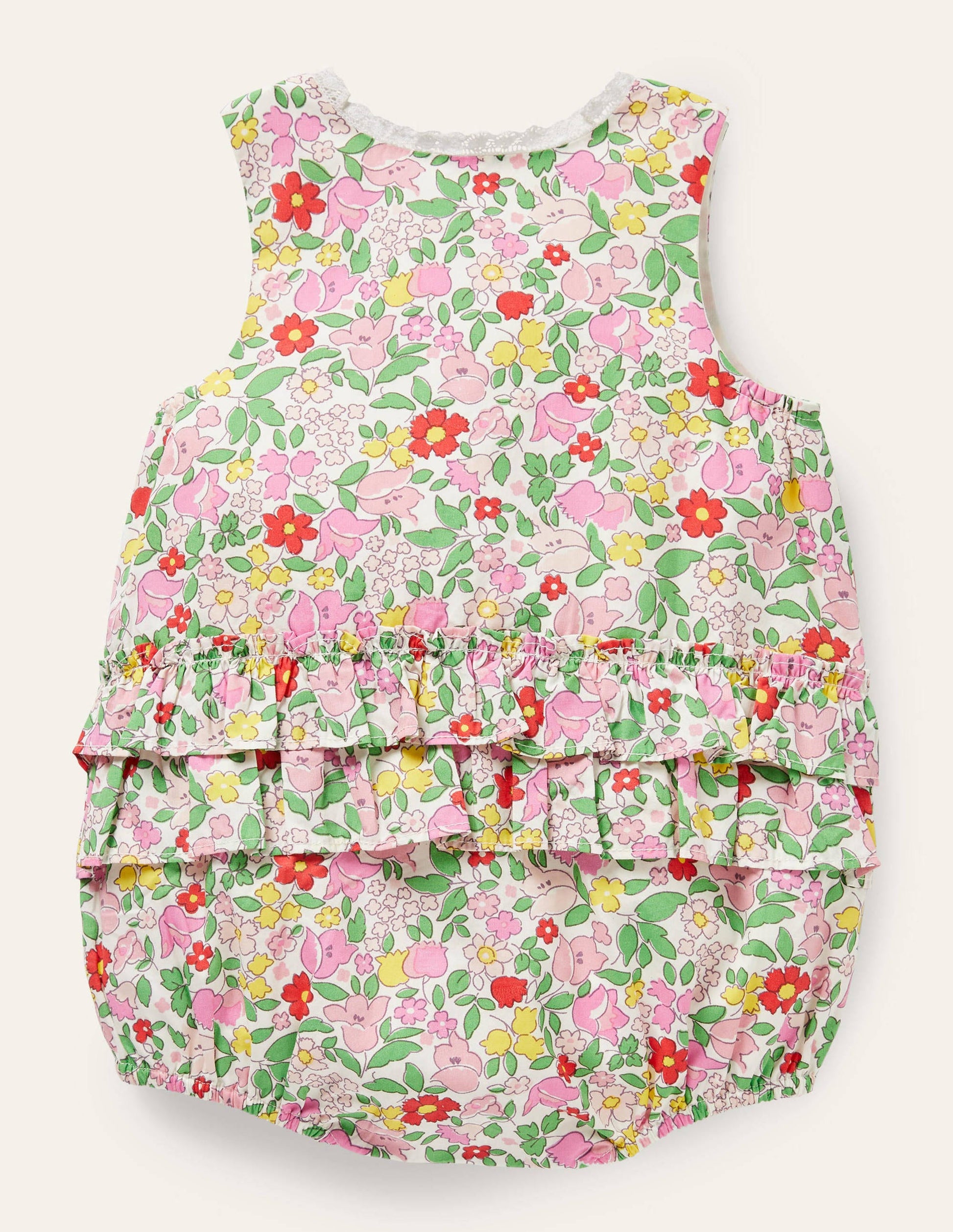 Frill Woven Romper-Pink Lemonade Vintage Floral-2