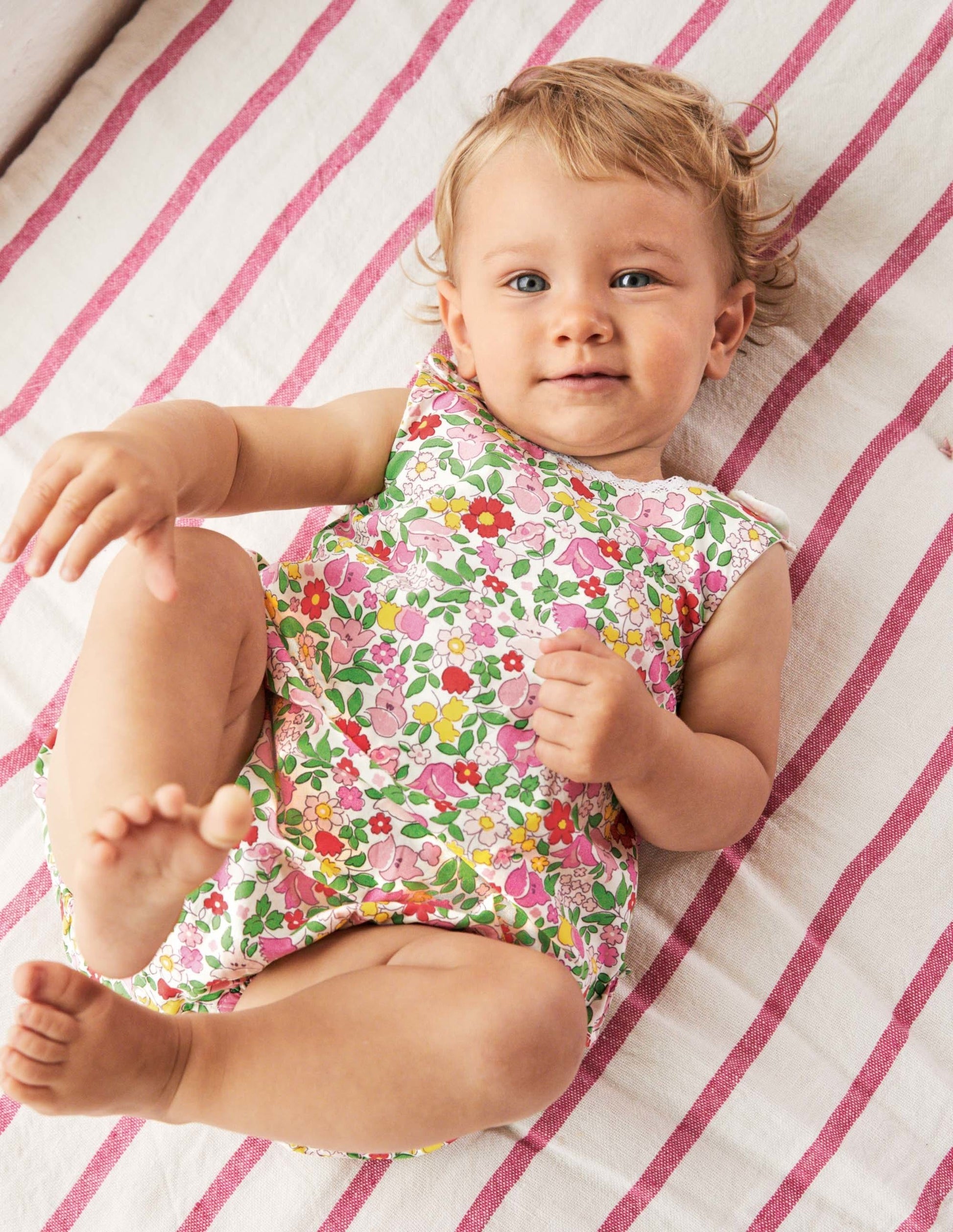 Frill Woven Romper-Pink Lemonade Vintage Floral-4