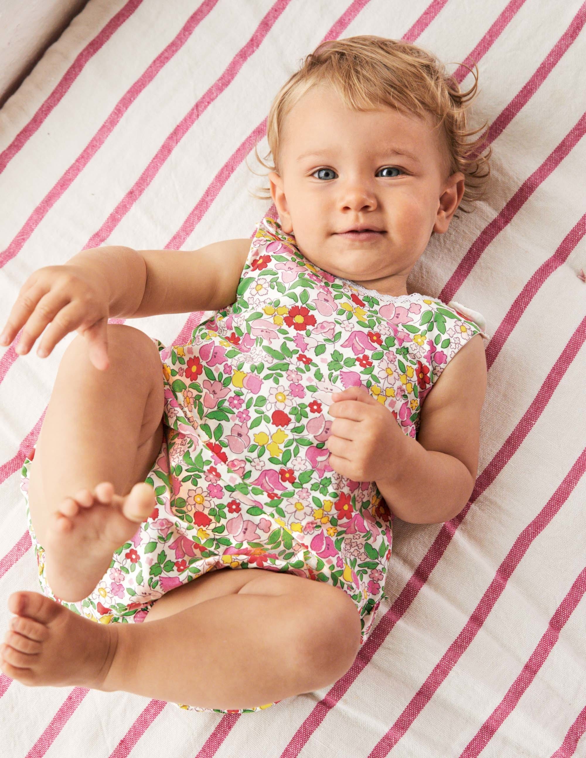 Frill Woven Romper-Pink Lemonade Vintage Floral - Image 4