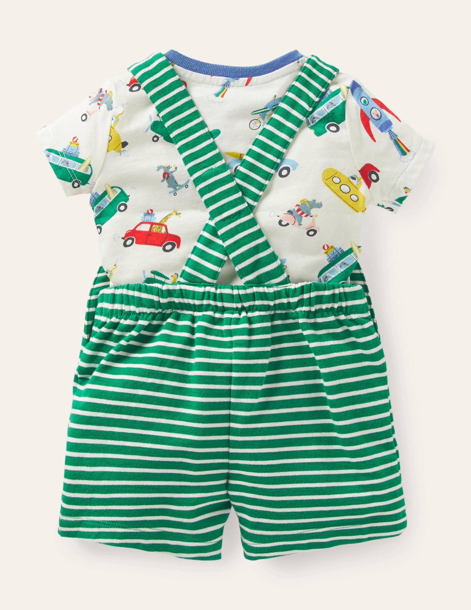 Summer Jersey Overalls Set-Multi Animal Adventures - Image 2