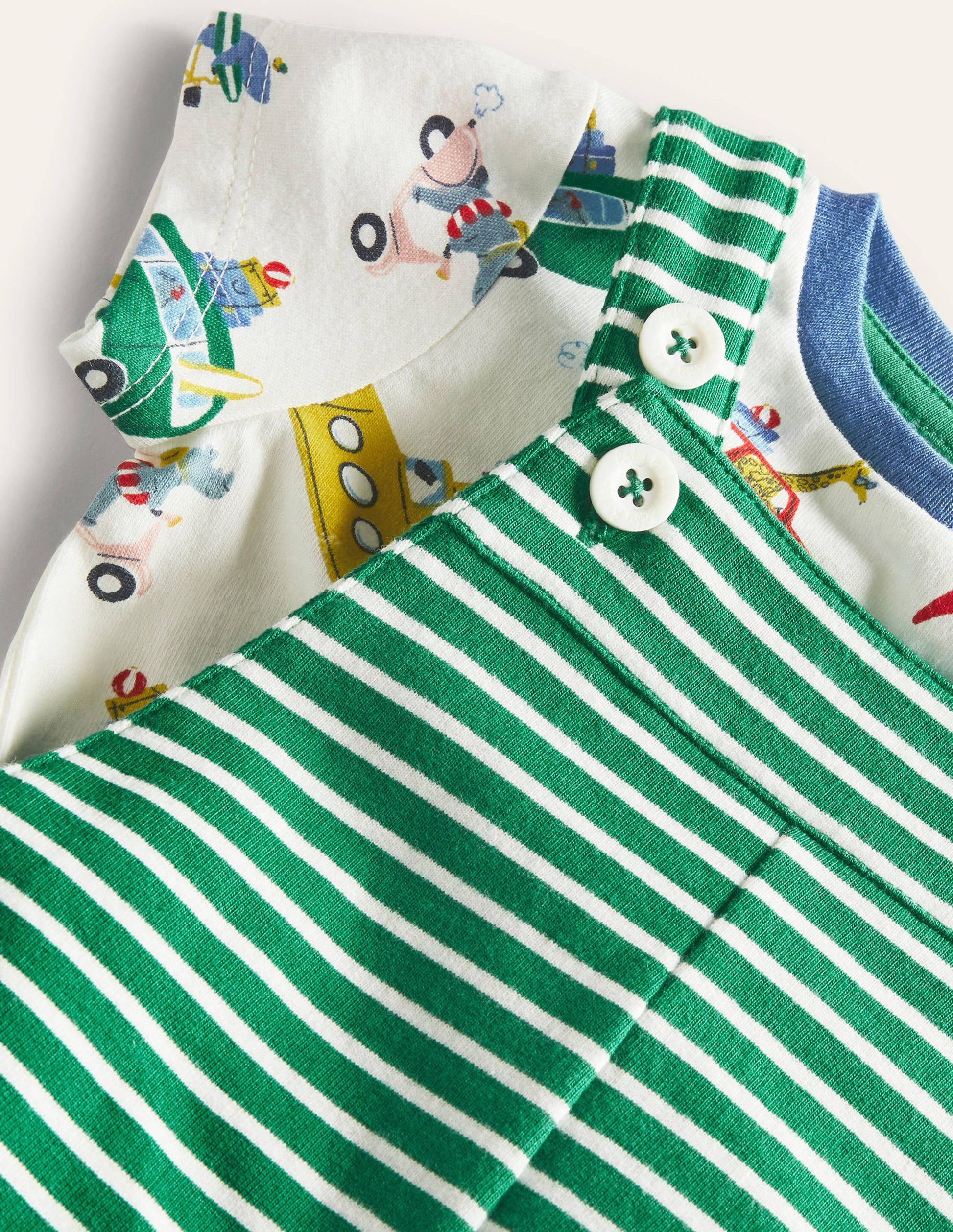 Summer Jersey Overalls Set-Multi Animal Adventures-3