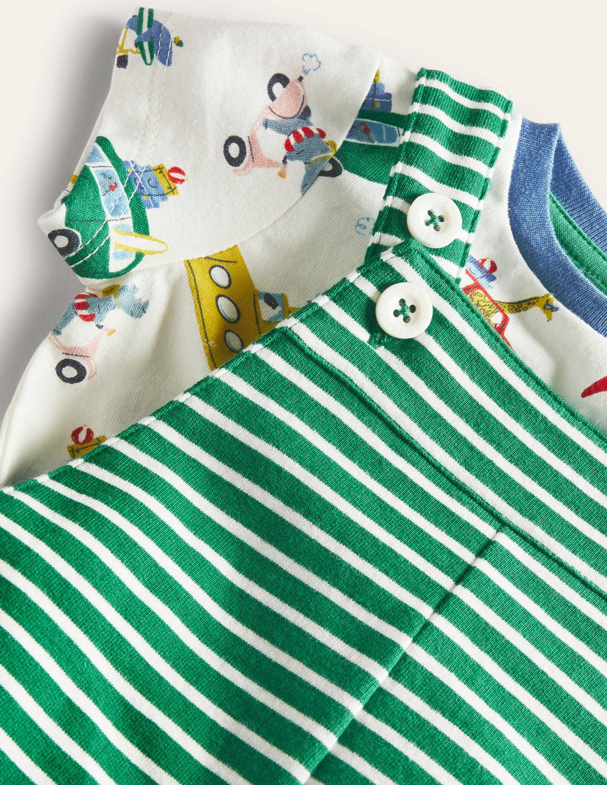 Summer Jersey Overalls Set-Multi Animal Adventures - Image 3