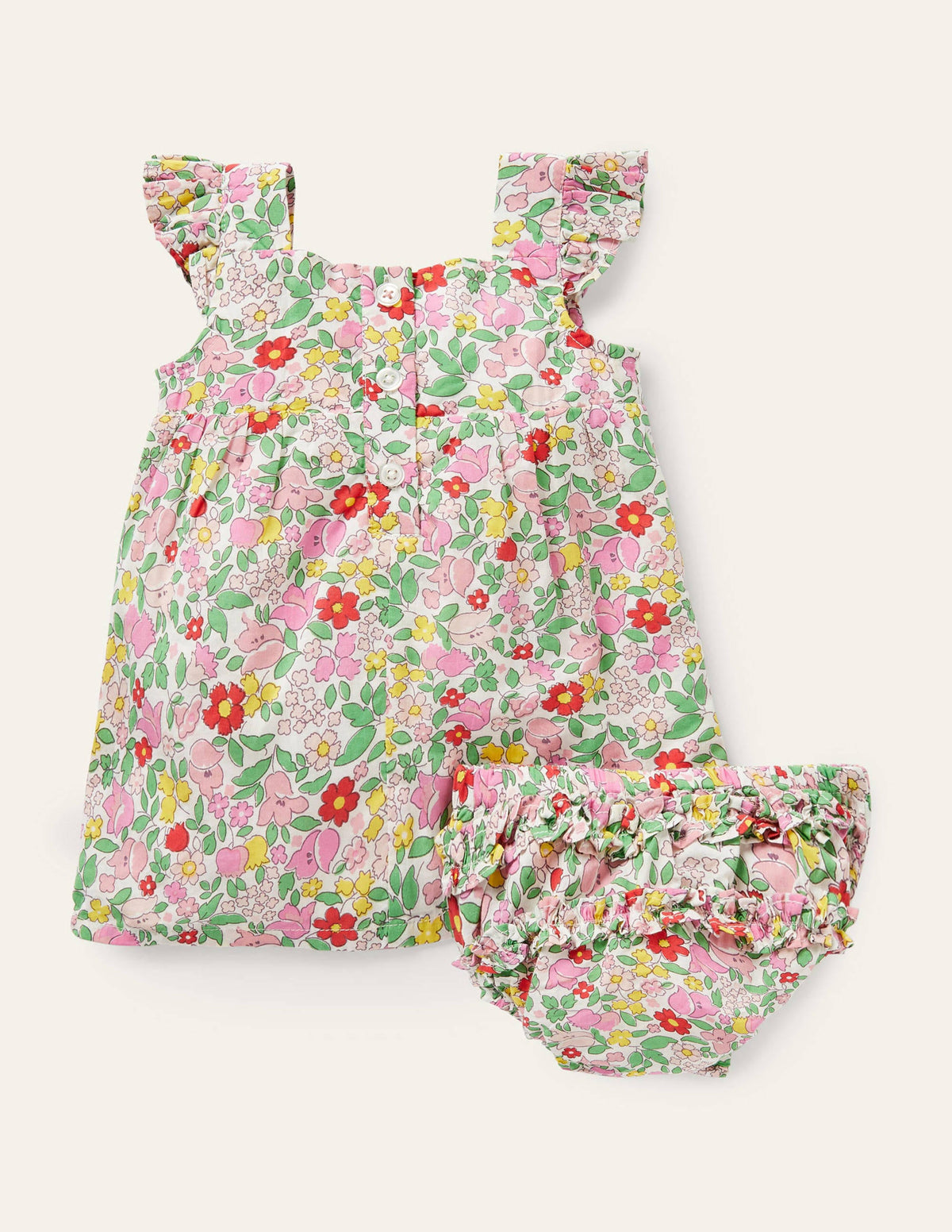 Floral Smocked Dress-Pink Lemonade Ditsy Floral - Image 2