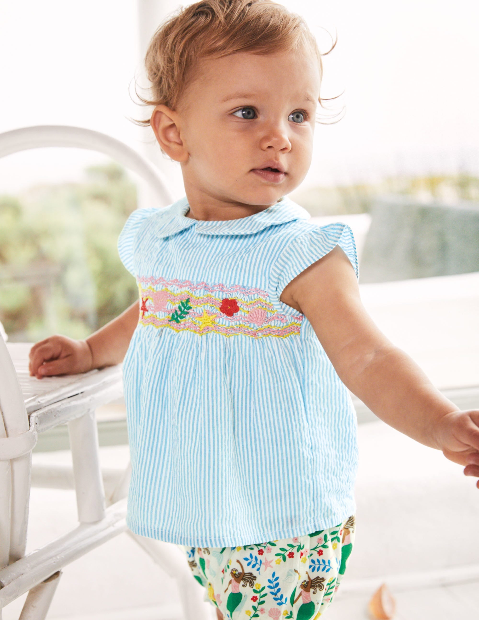 Woven Short Set-Ivory Mermaid Garden - Image 4