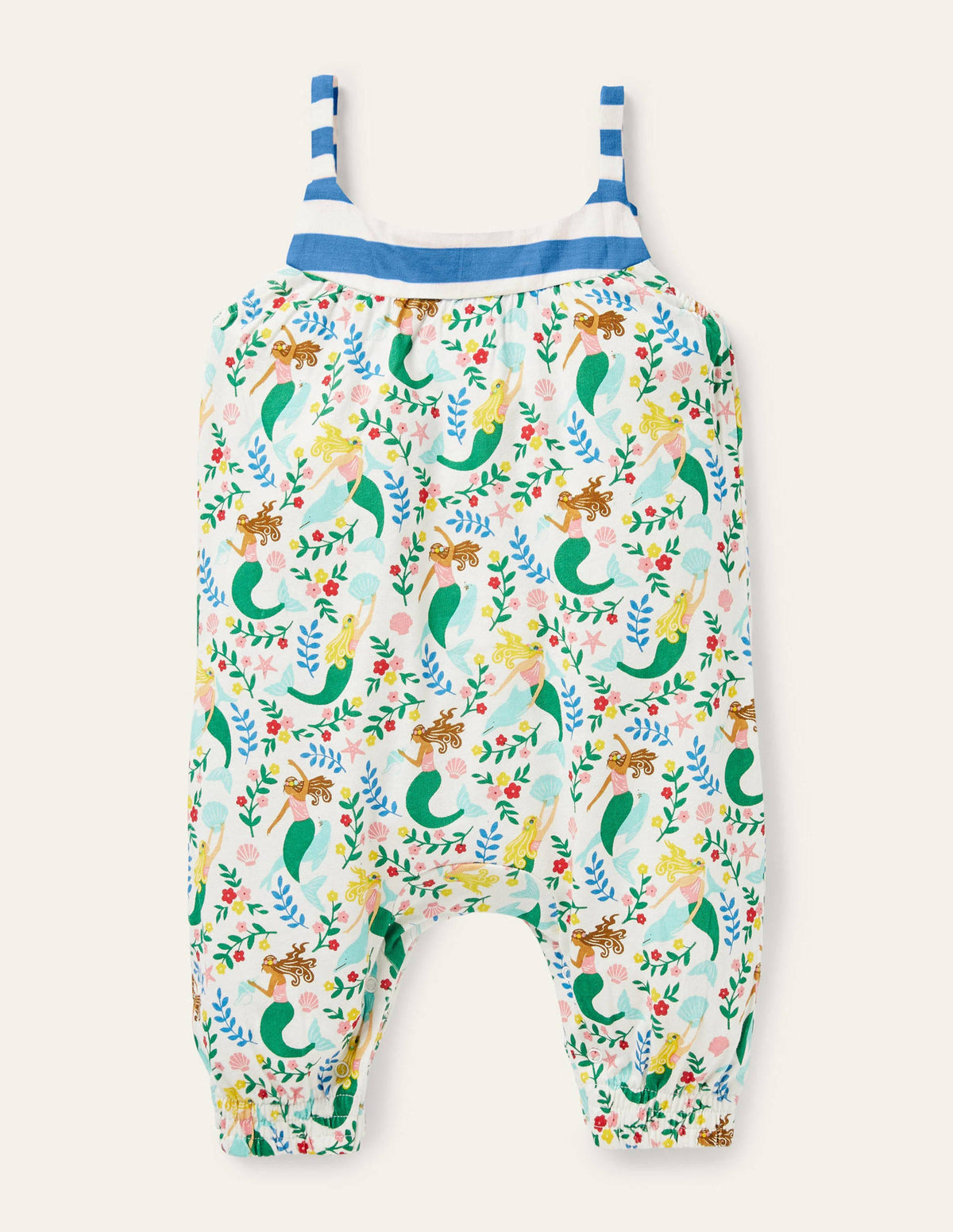 Jersey Hotchpotch Romper-Ivory Mermaid Garden - Image 2