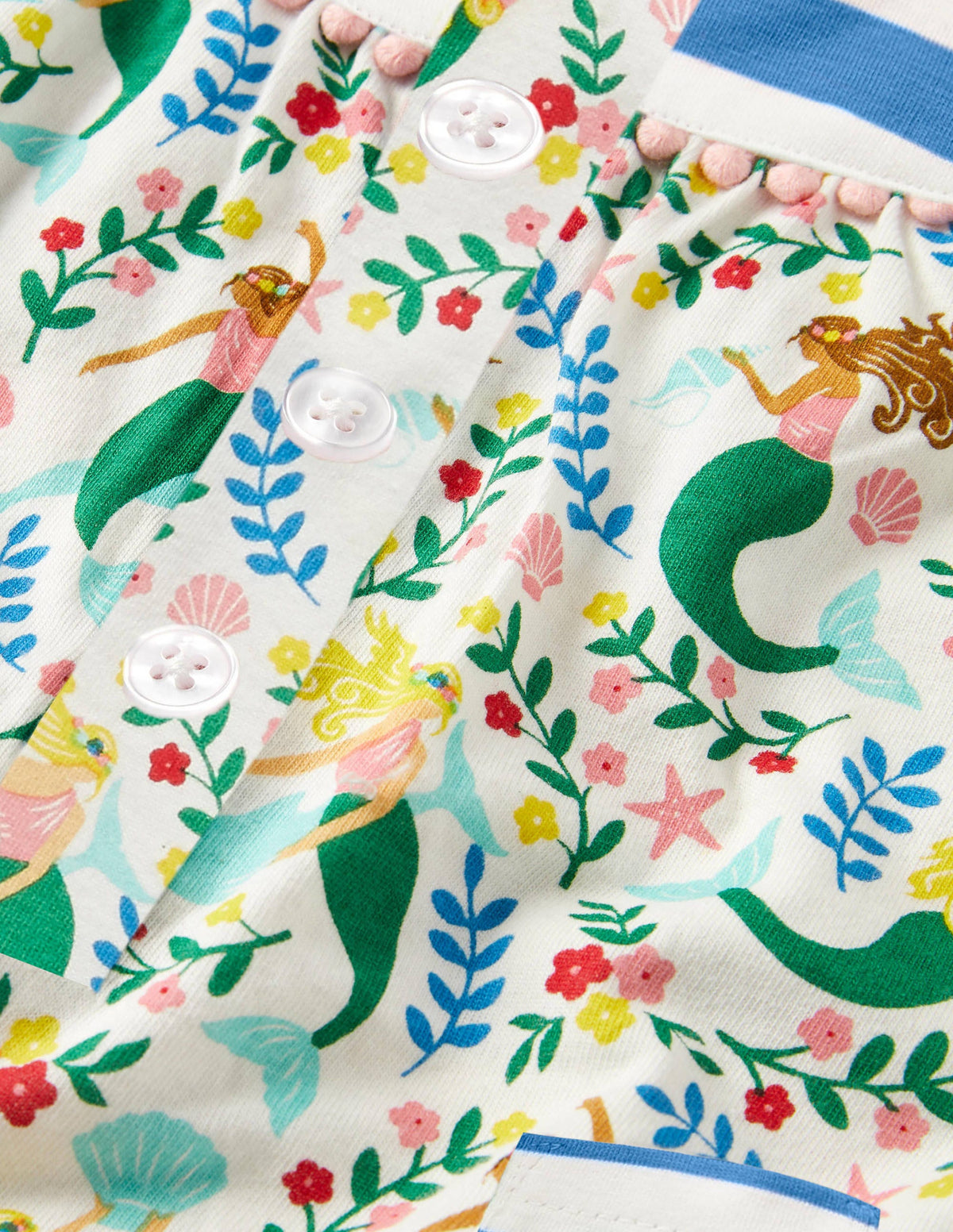 Jersey Hotchpotch Romper-Ivory Mermaid Garden-3