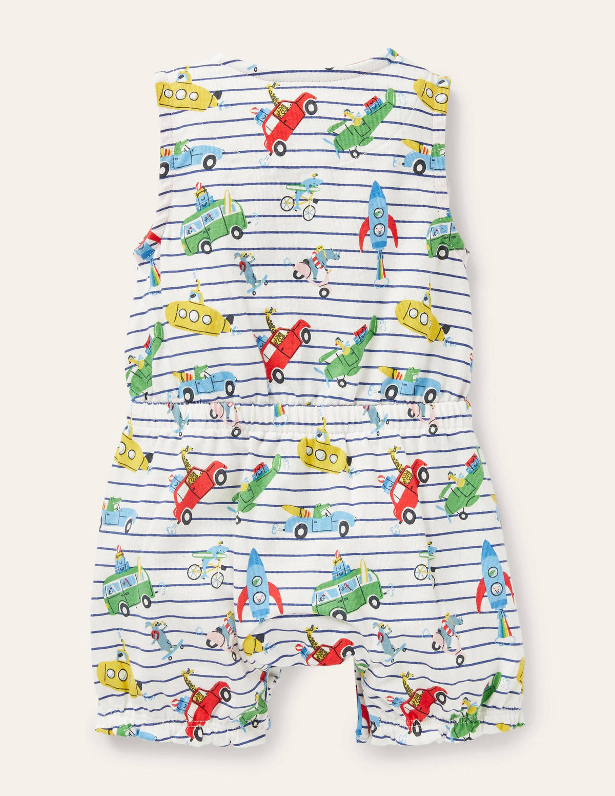 Animal Adventures Romper-Ivory/Blue Animal Adventures-2