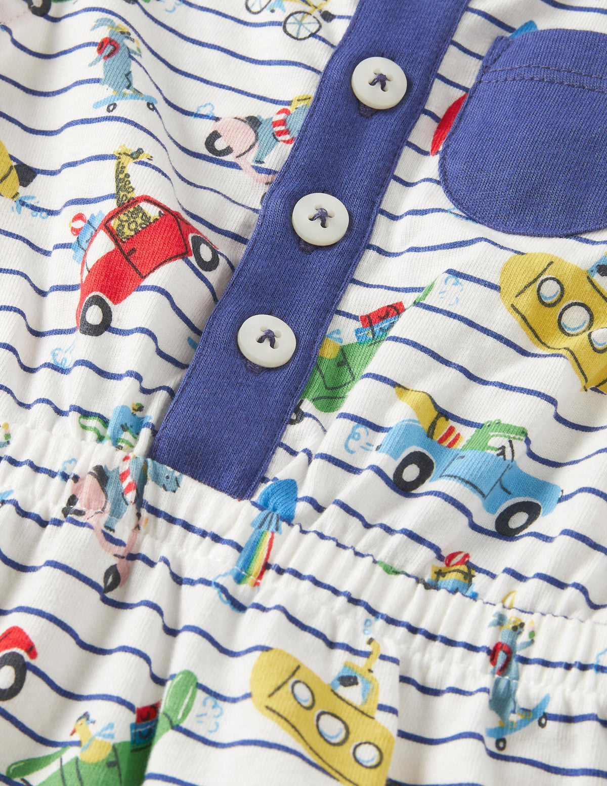 Animal Adventures Romper-Ivory/Blue Animal Adventures-3