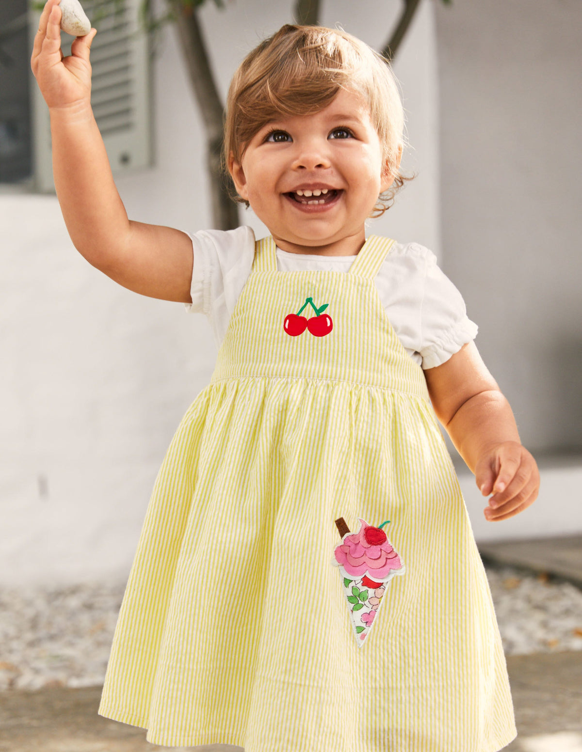 Ice Cream Pinnie Set-Ivory/Yellow Ice-Cream - Image 4