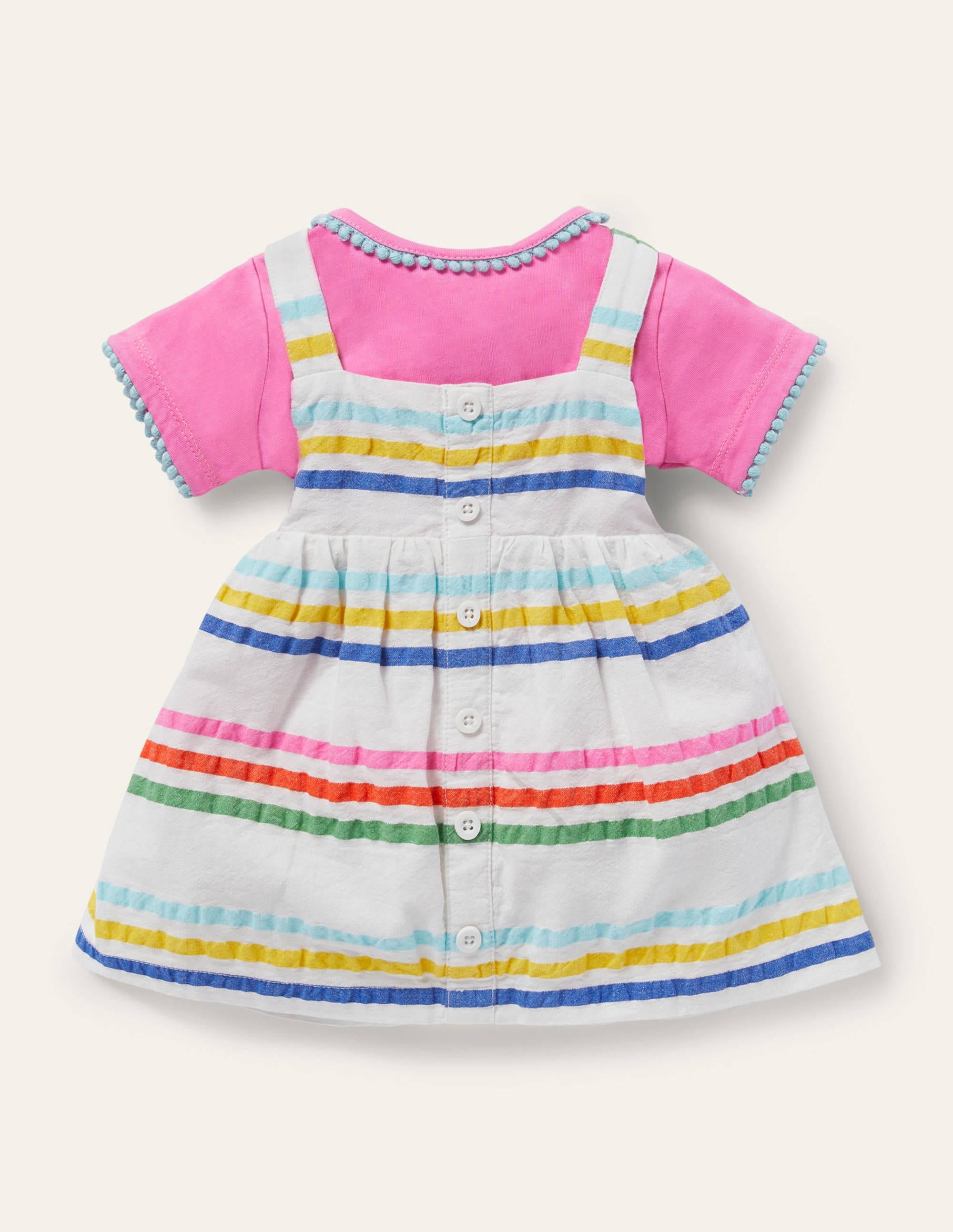 Woven Stripy Pinnie Set-Multi Rainbow - Image 1