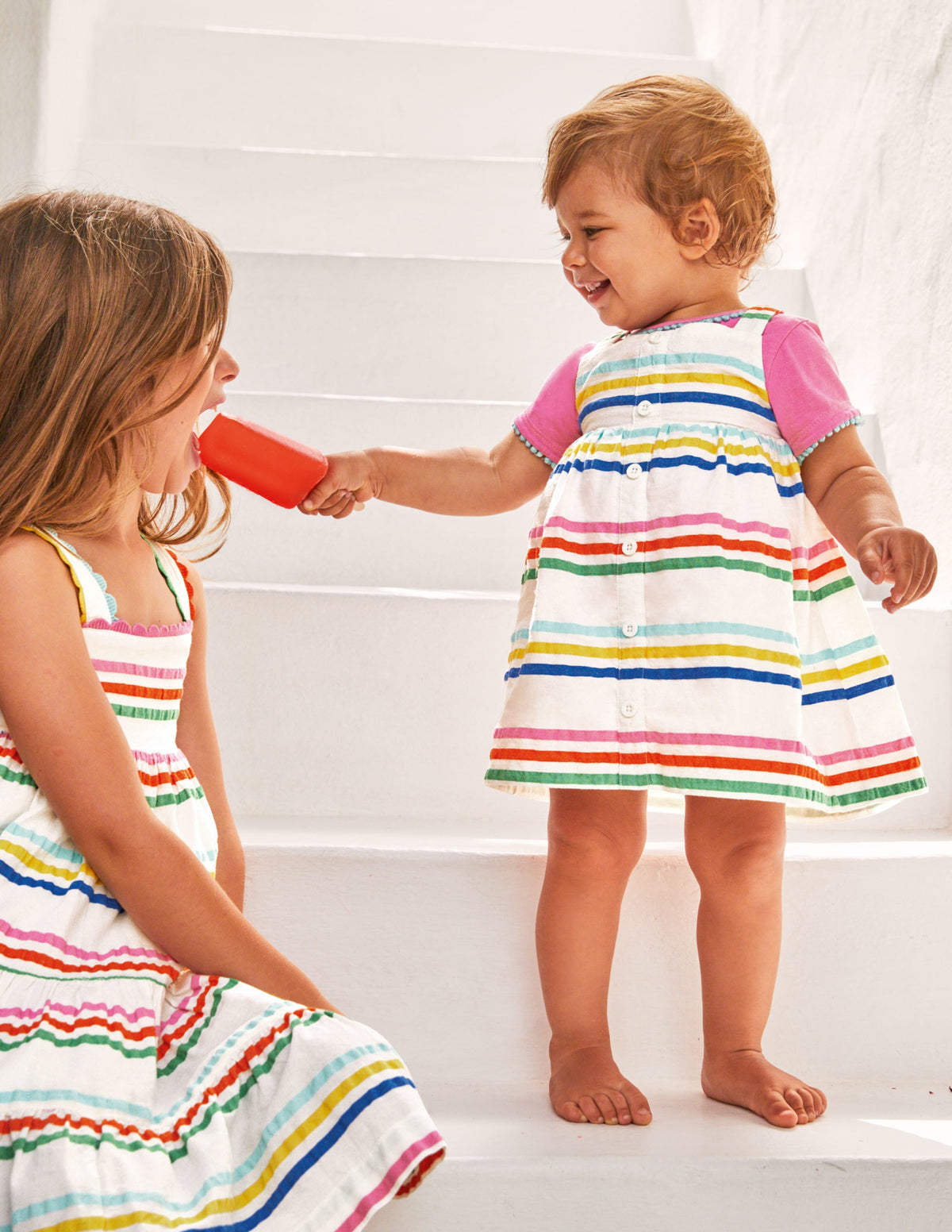 Woven Stripy Pinnie Set-Multi Rainbow - Image 4