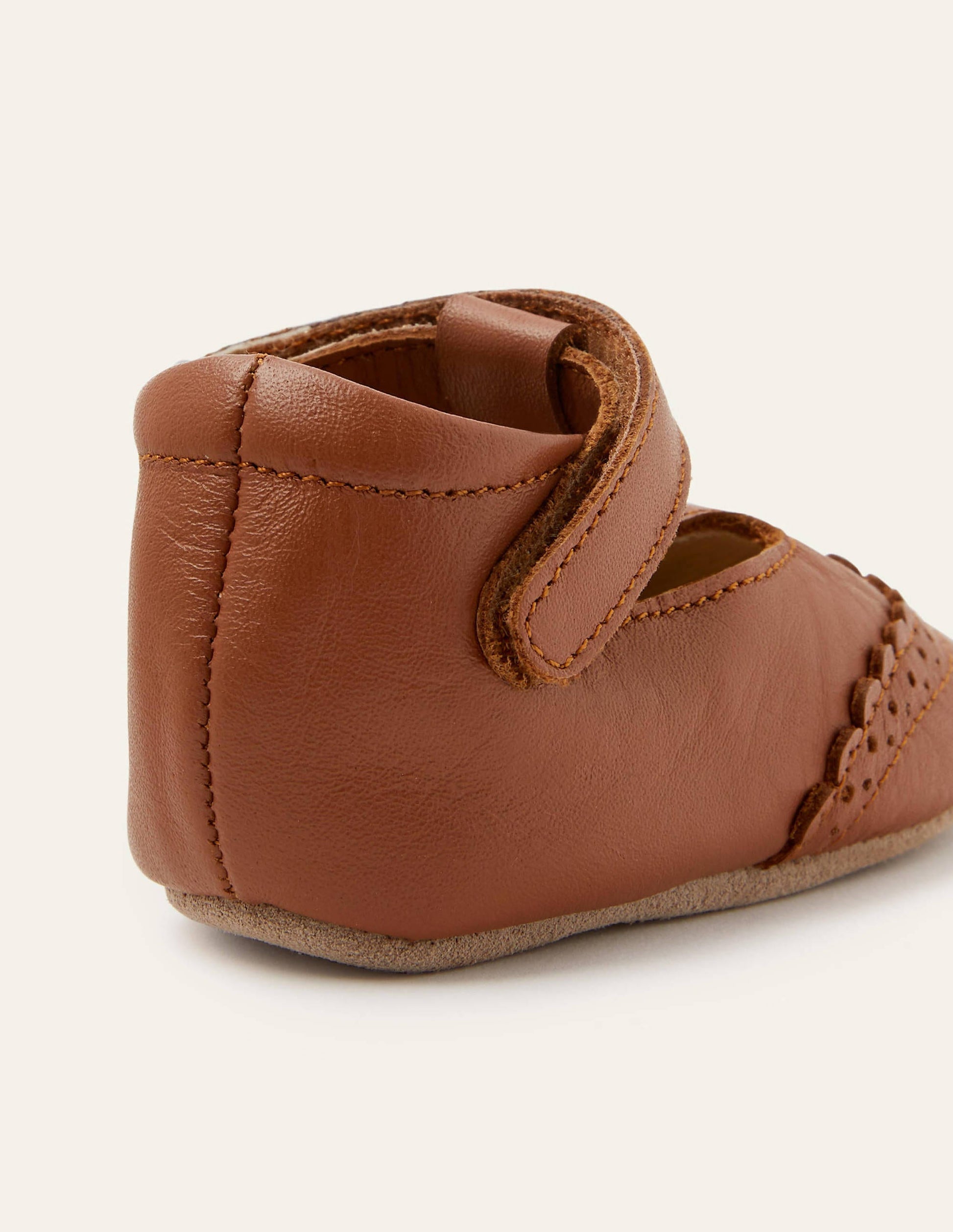 Leather Baby Shoes-Tan-2
