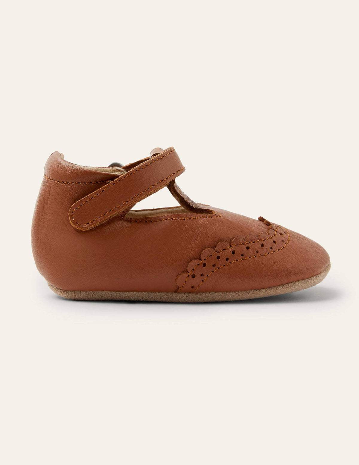 Leather Baby Shoes-Tan - Image 3